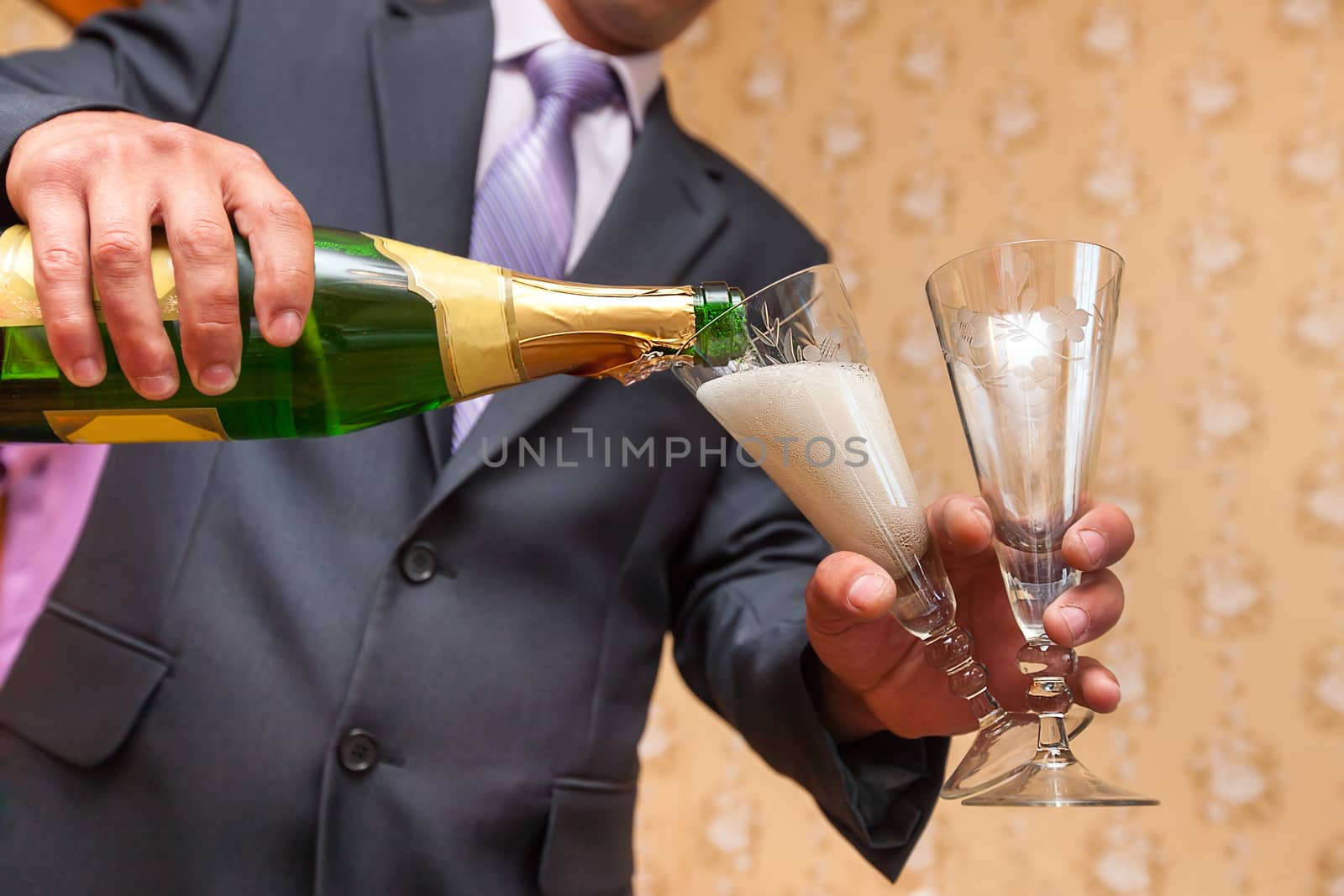 Man pouring Champagne by olga_sweet