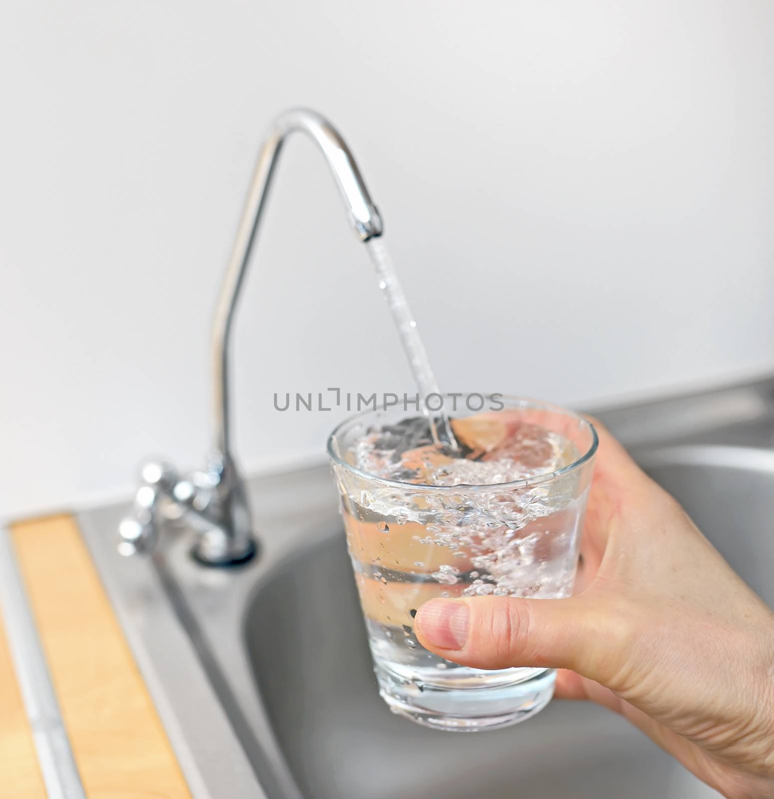 A glass of water from filter tap