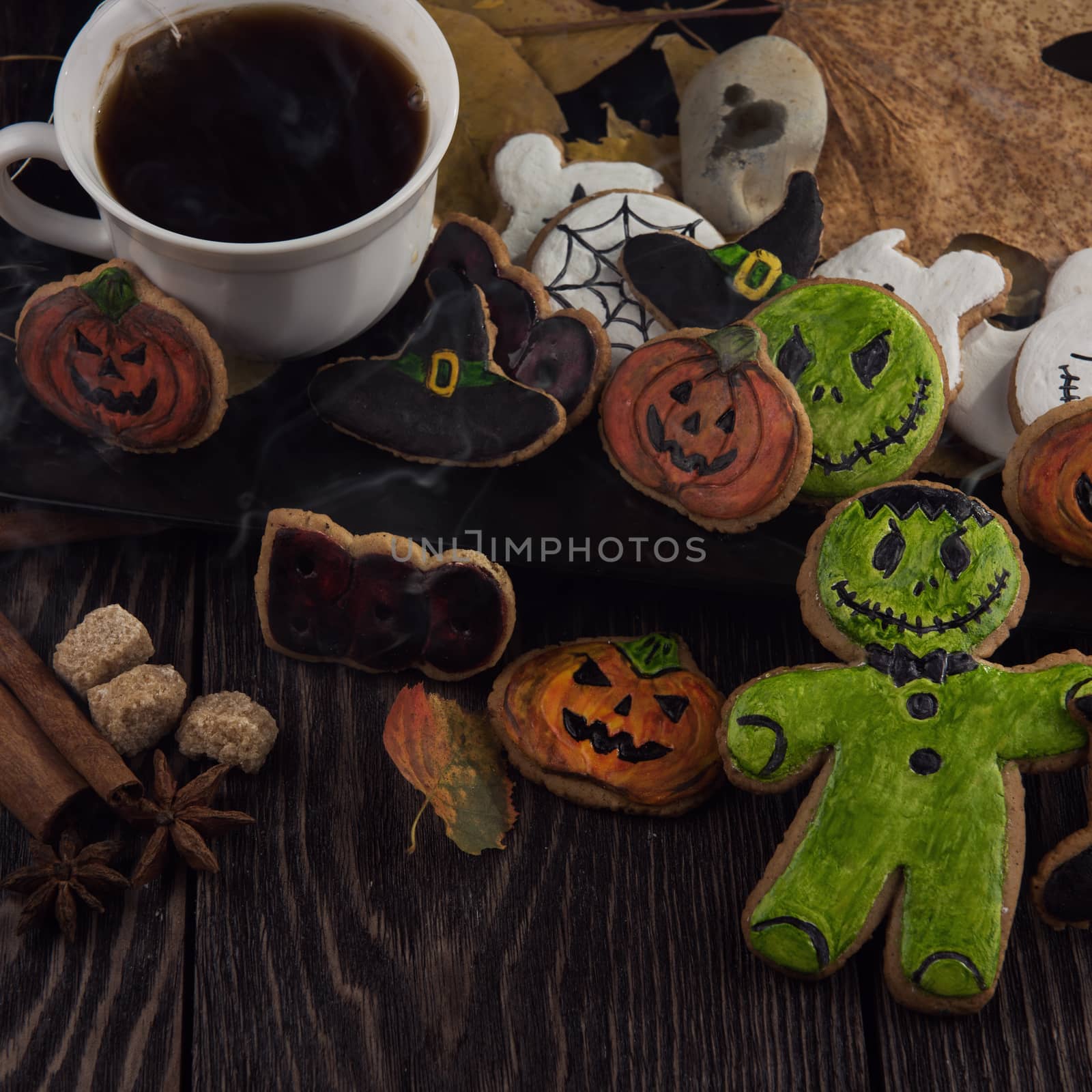Homemade delicious ginger biscuits for Halloween by rusak