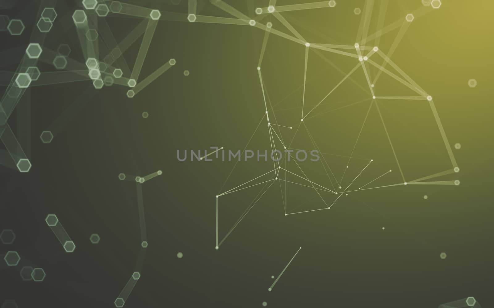 Abstract polygonal space low poly dark background with connecting dots and lines. Connection structure. 3d rendering