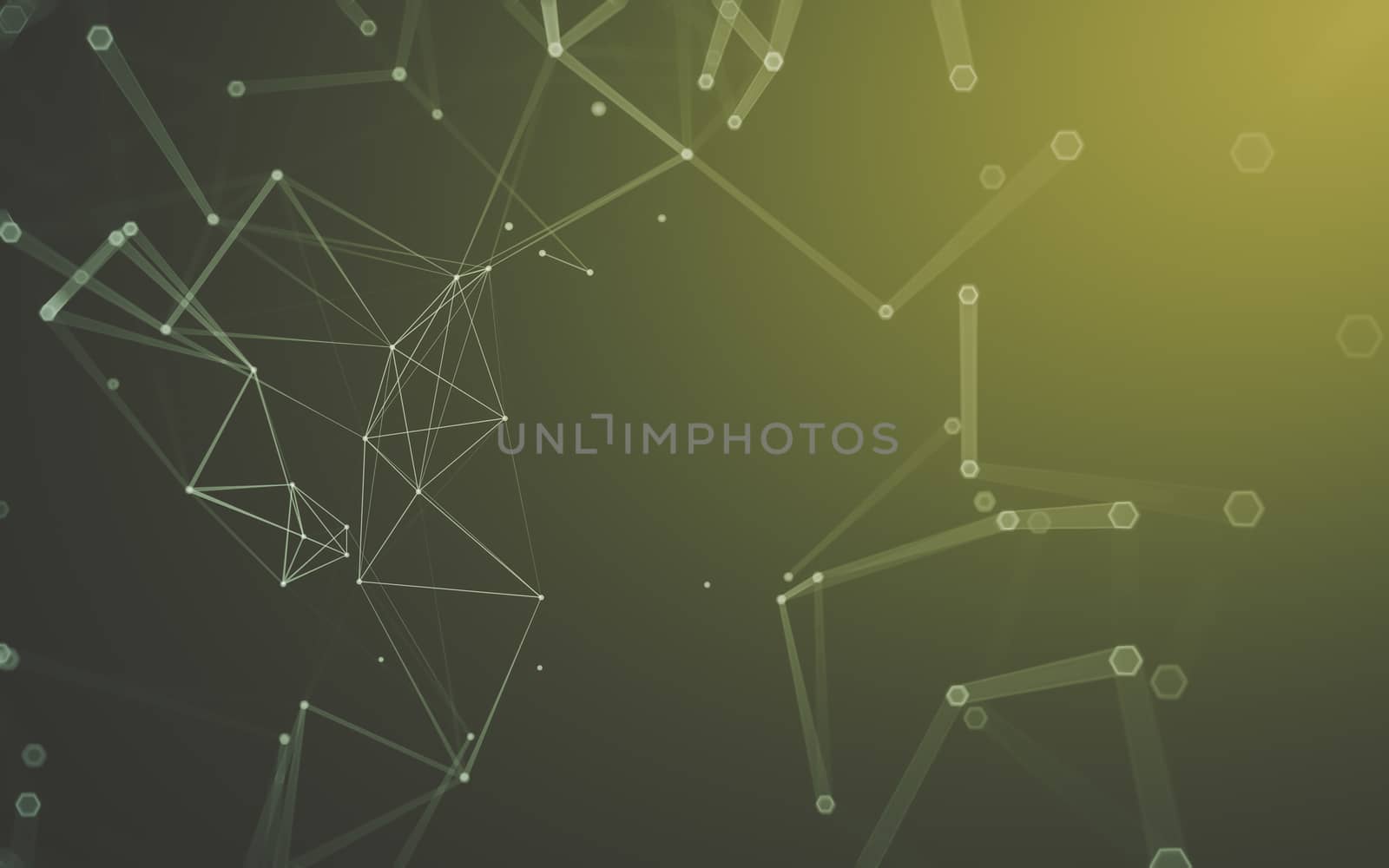 Abstract polygonal space low poly dark background with connecting dots and lines. Connection structure. 3d rendering