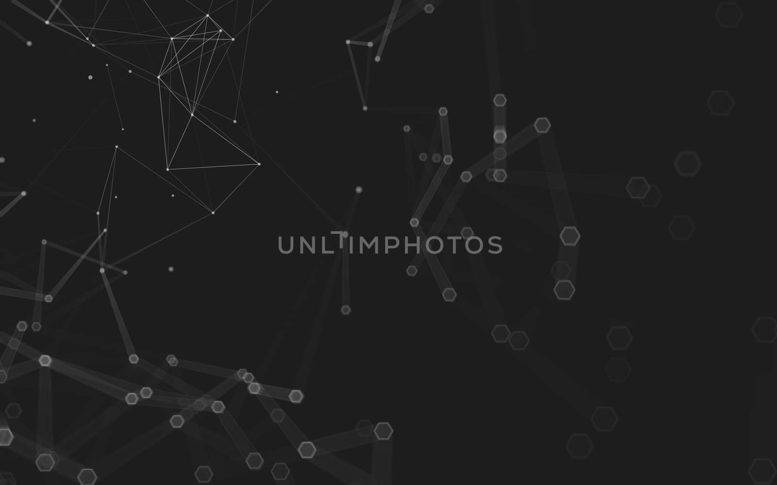 Abstract polygonal space low poly dark background with connecting dots and lines. Connection structure. 3d rendering