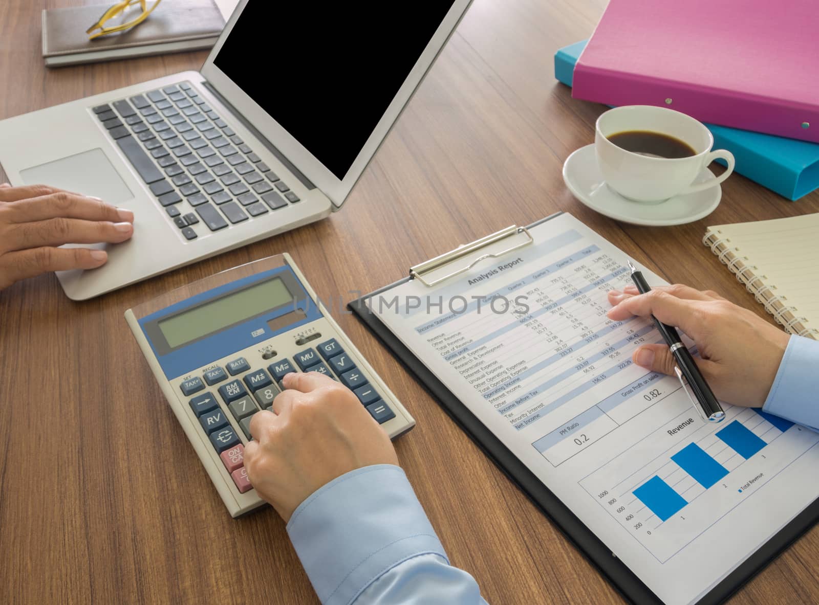 two accountants working in office. teamwork concept