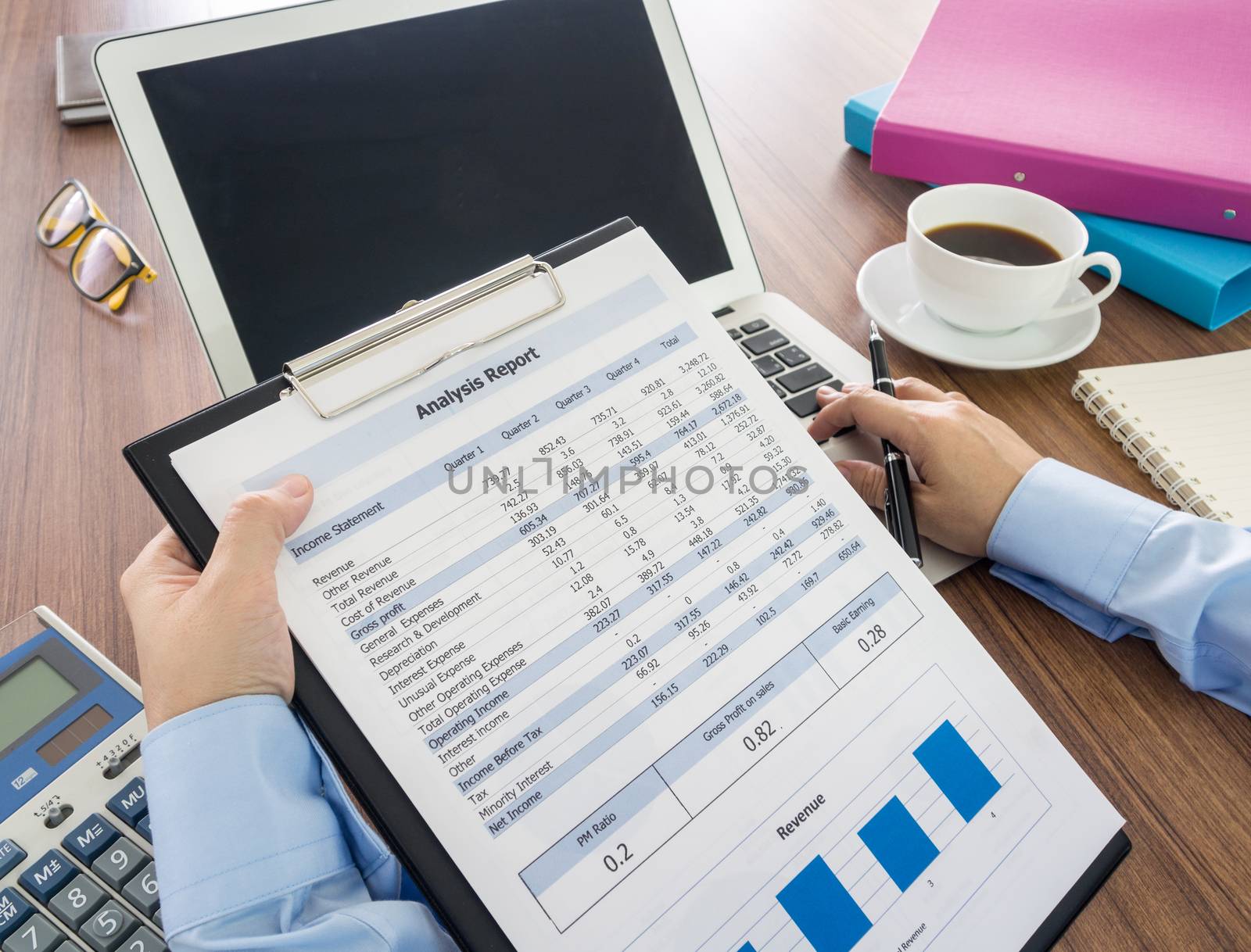 Investors are analyzing data for decision making.