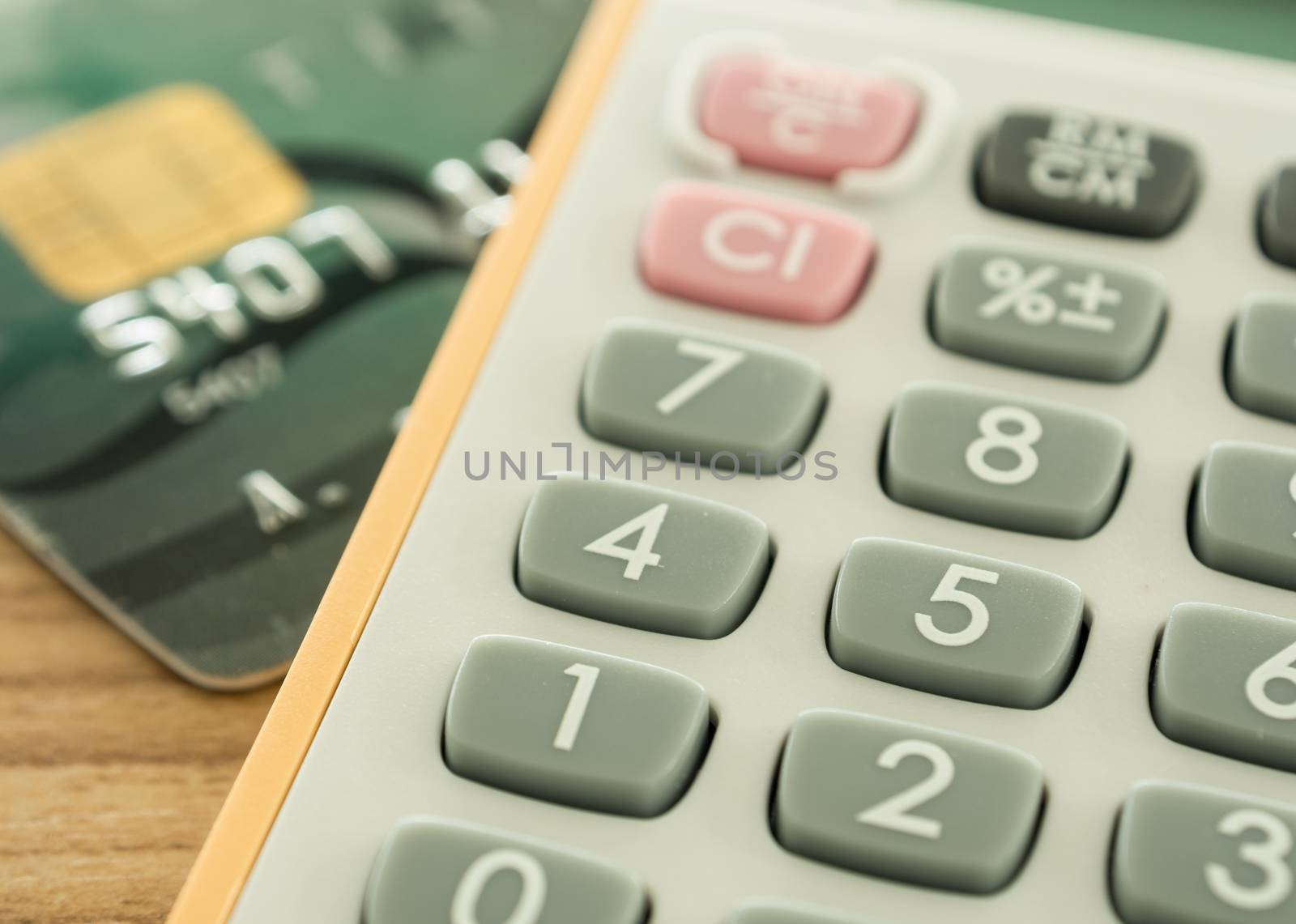 calculator and credit card. financial concept. business concept.