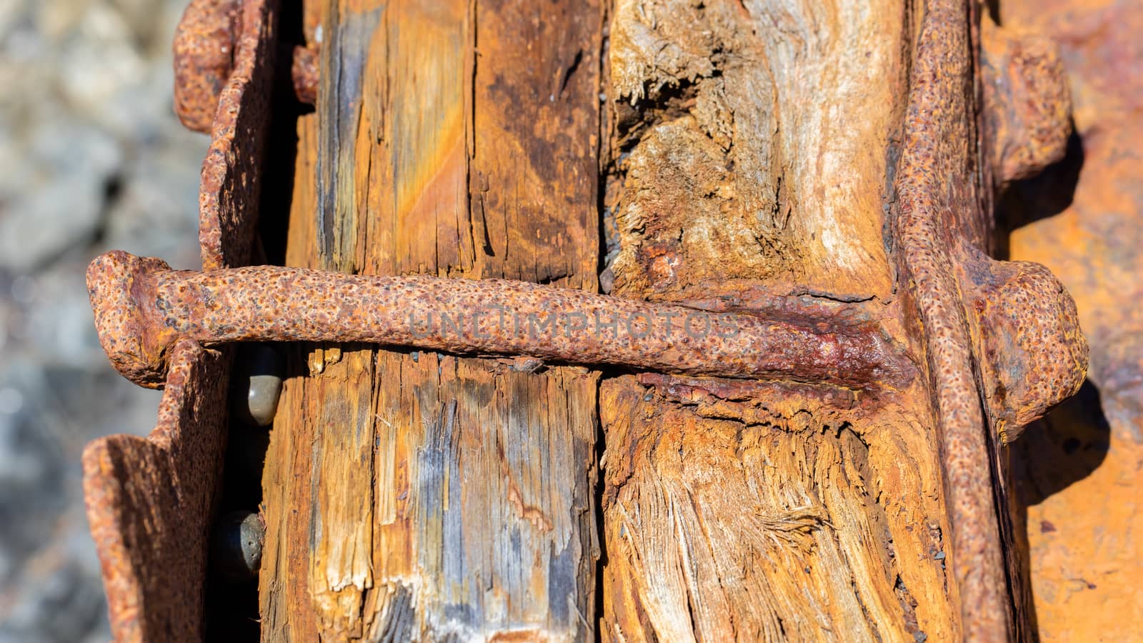 Remains of a boat wreck at the black beach on Iceland Snaefellsnes Dritvik - Selective focus
