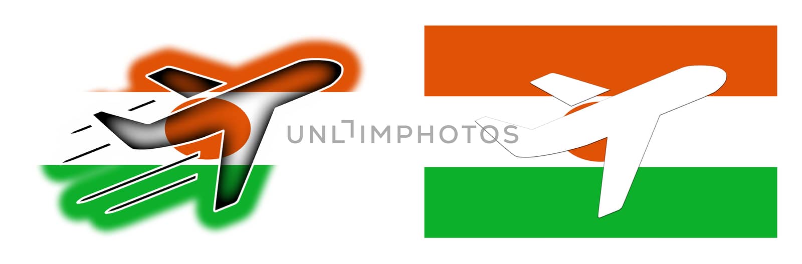 Nation flag - Airplane isolated - Niger by michaklootwijk