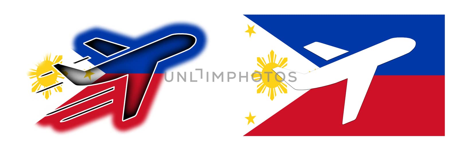 Nation flag - Airplane isolated - Philippines by michaklootwijk