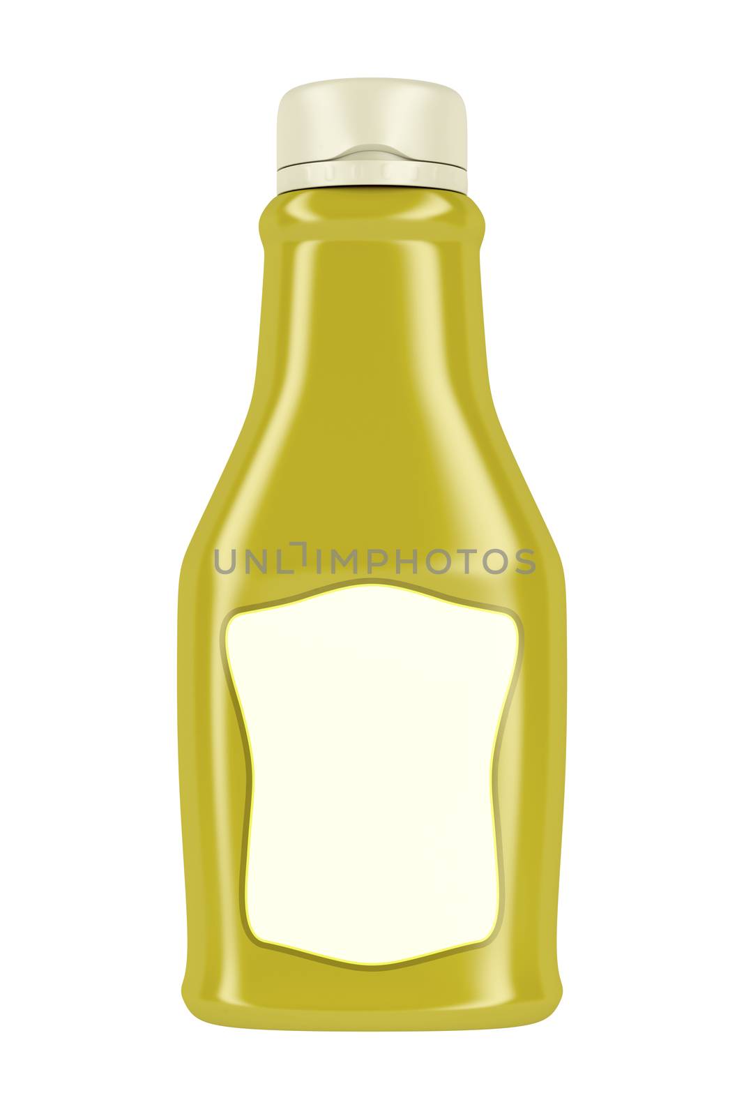 Bottle for mustard or mayonnaise isolated on white background 