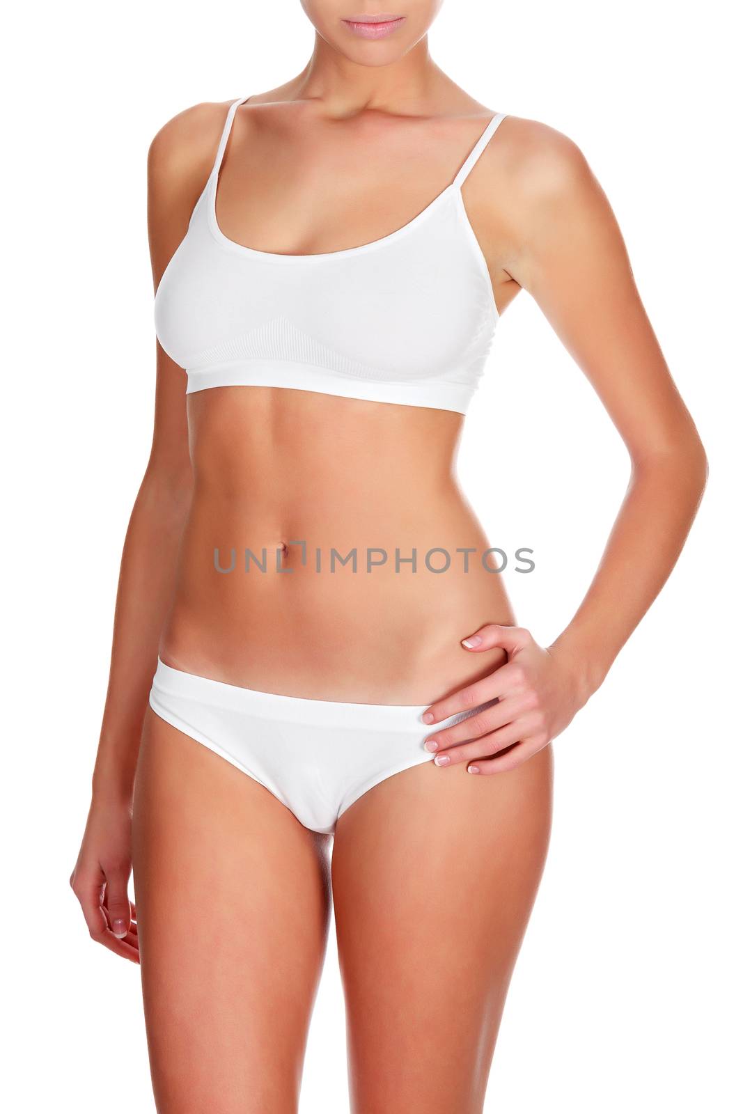 Slim woman body on white background, isolated by Nobilior