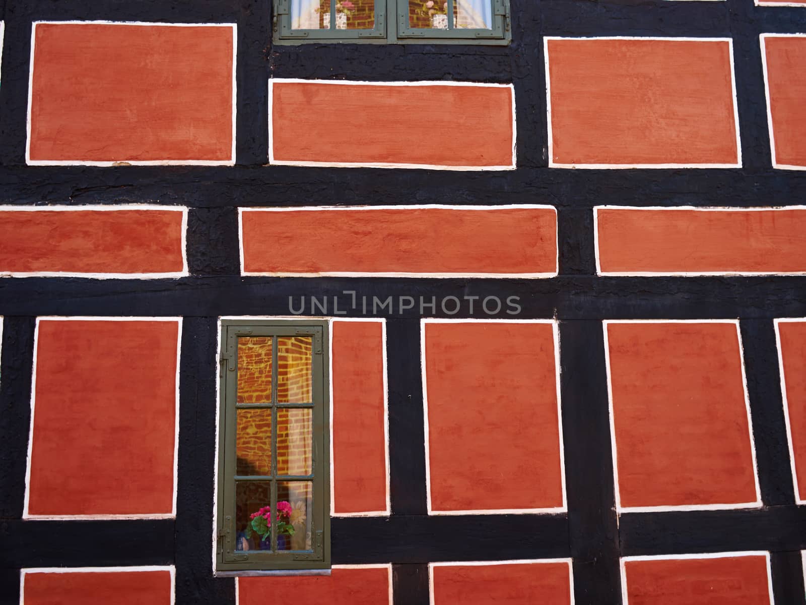 Wall of traditional old half timber framing house typical to houses in Germany

