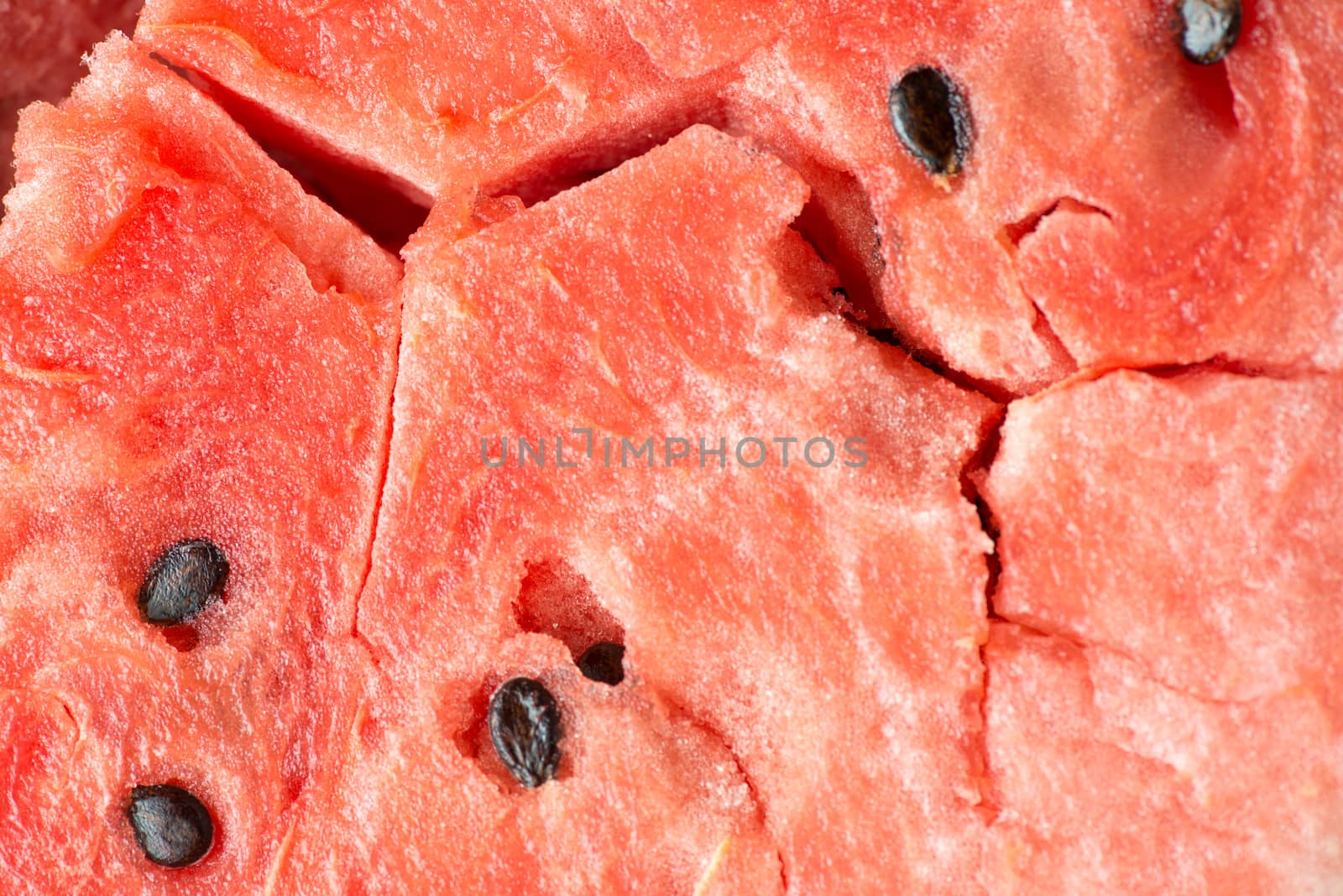 ripe watermelon flesh closeup macro texture background by skrotov