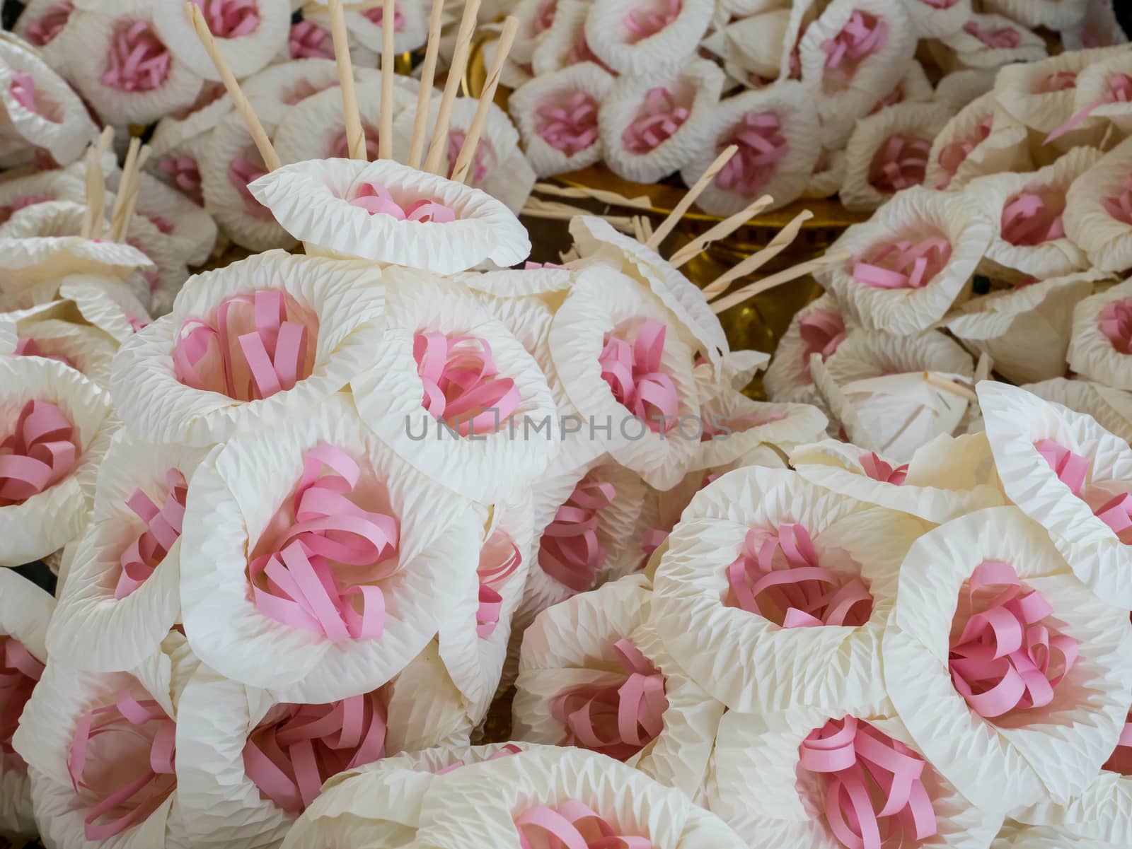 The group of Thai Funeral Flower (artificial flower use for cremation).