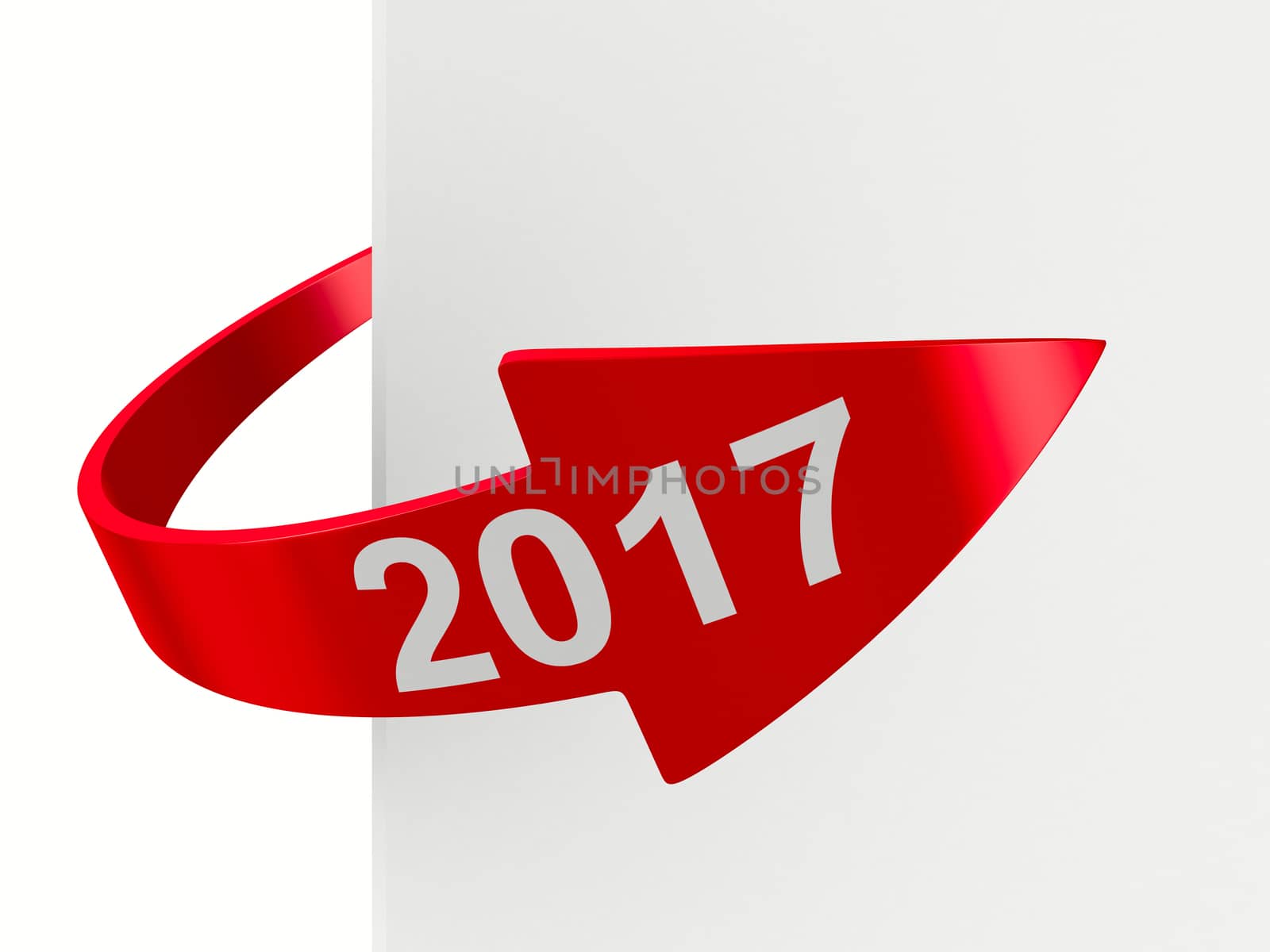 red arrow on white background. Isolated 3D image by ISerg