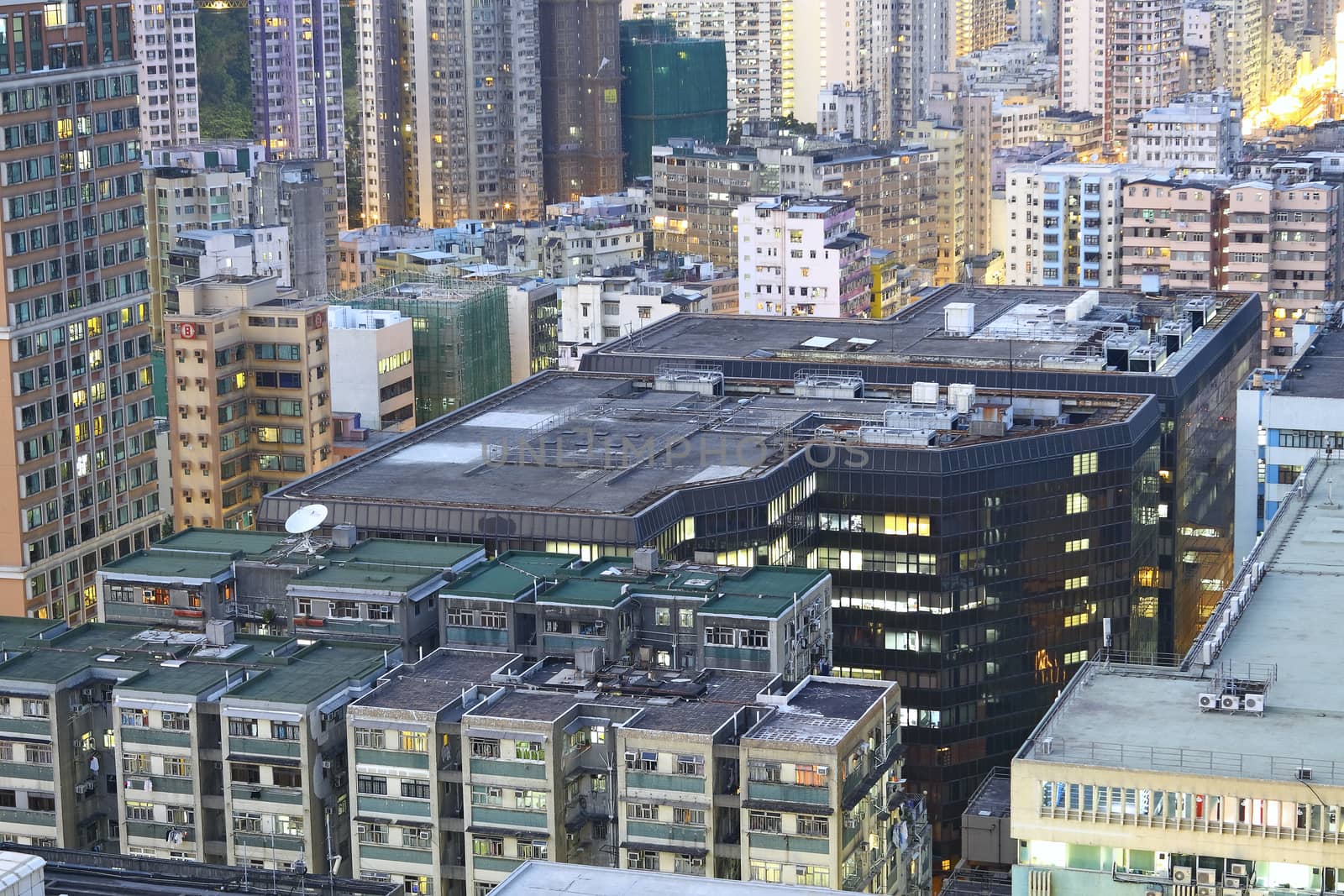 hongkong urban area in sunset moment by cozyta