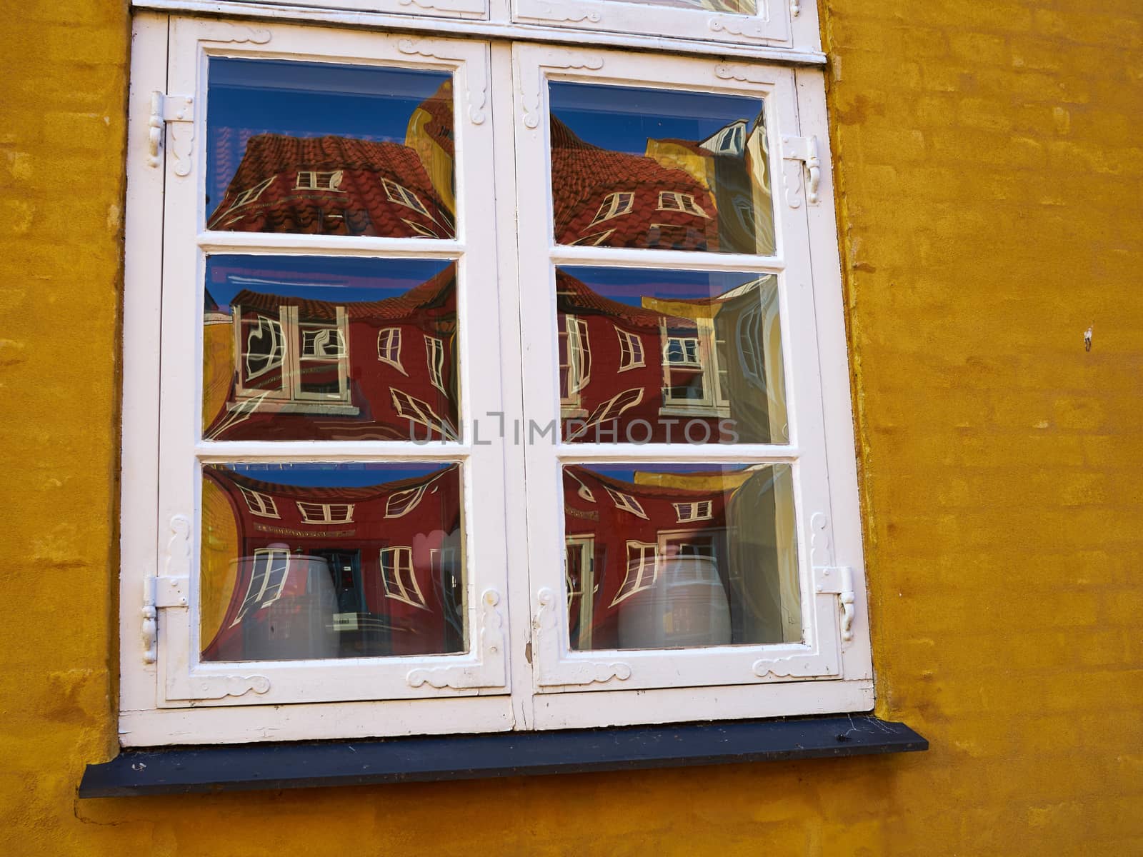Details of colorful old traditional style city urban house Svendborg Funen Denmark