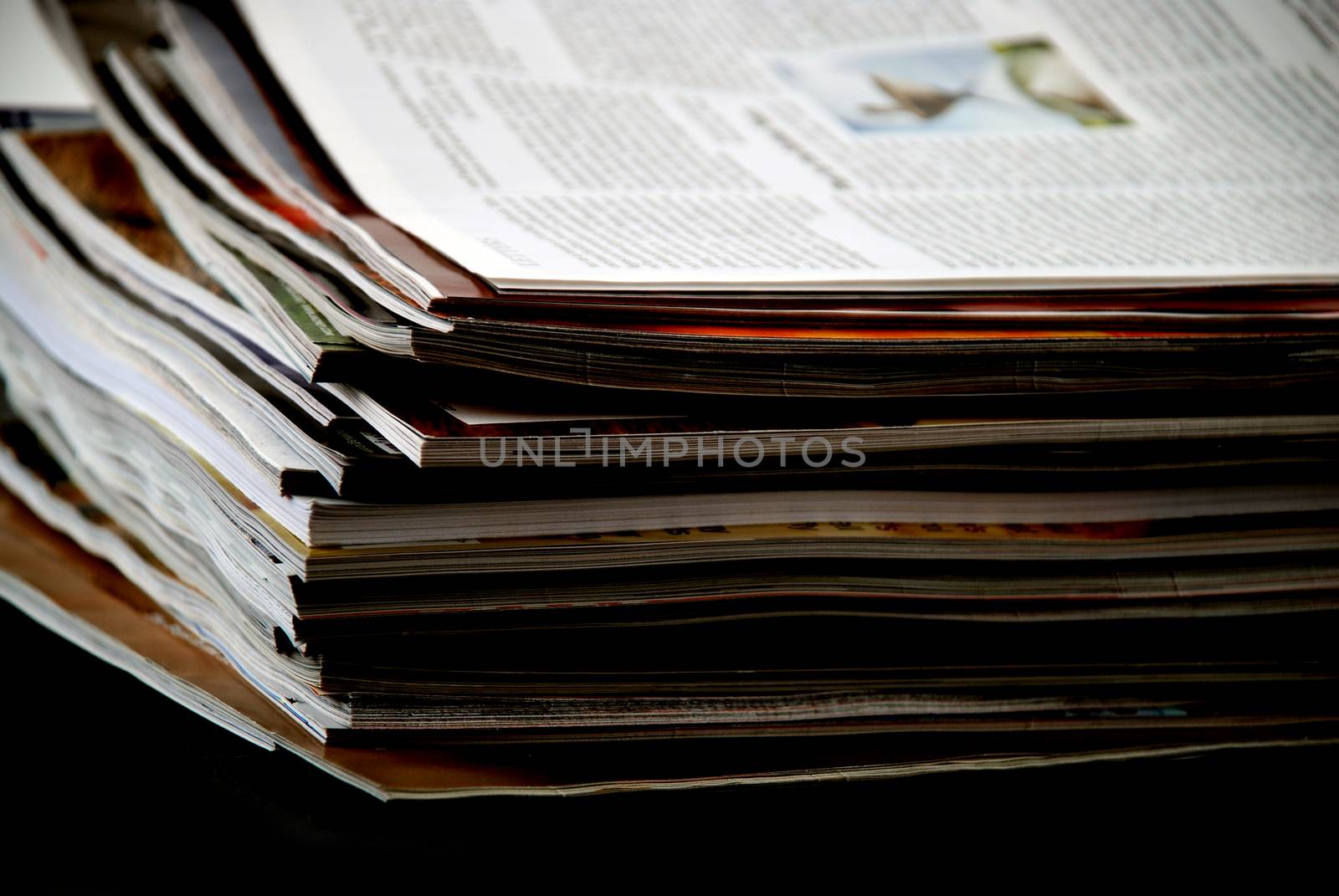 stock pictures of a stack of newspapers or magazines