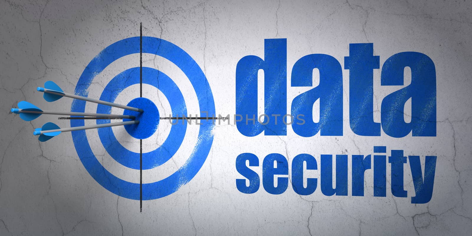 Security concept: target and Data Security on wall background by maxkabakov