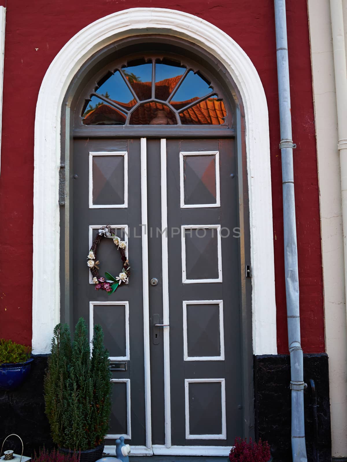 Traditional colorful front door Denmark by Ronyzmbow