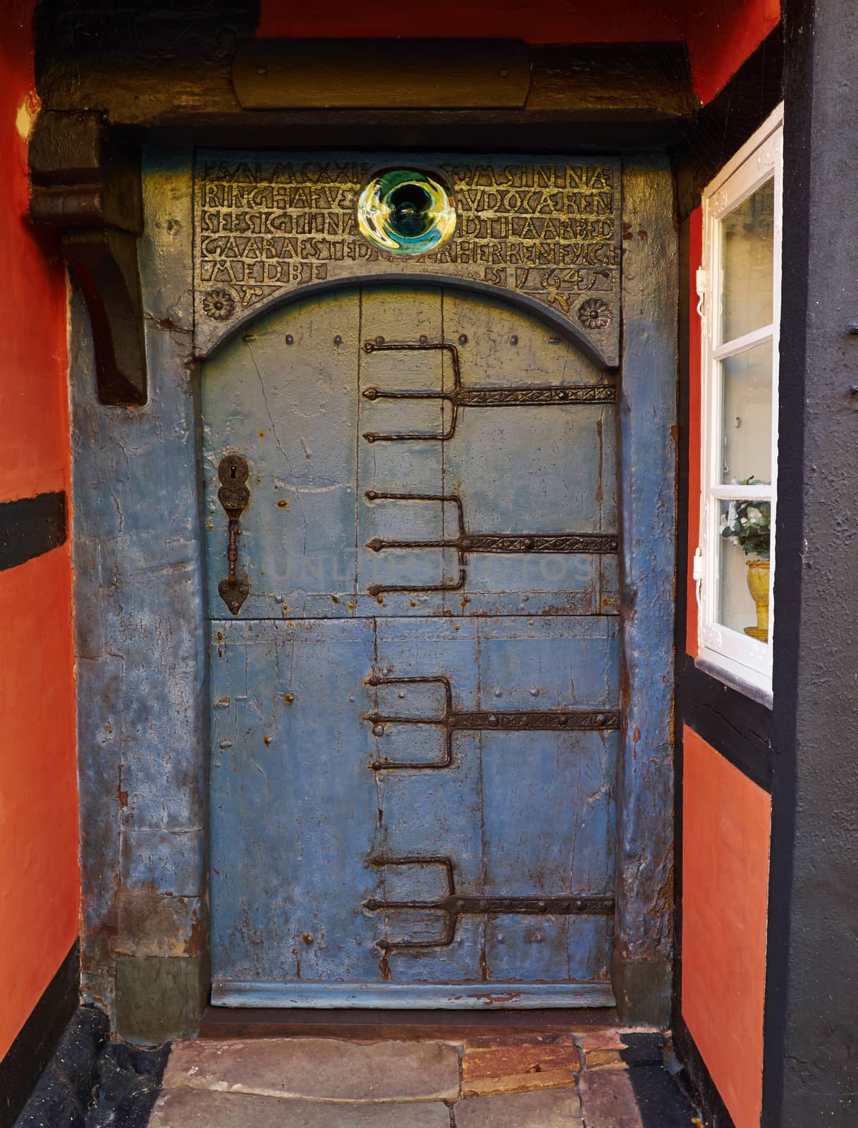 Traditional colorful front door Denmark by Ronyzmbow