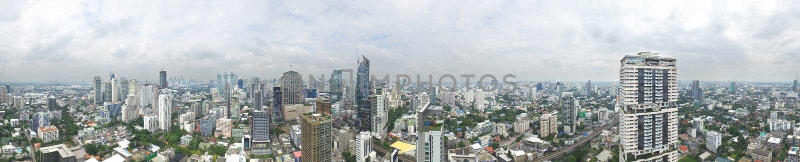 panorama of sukhumvit area in bangkok city