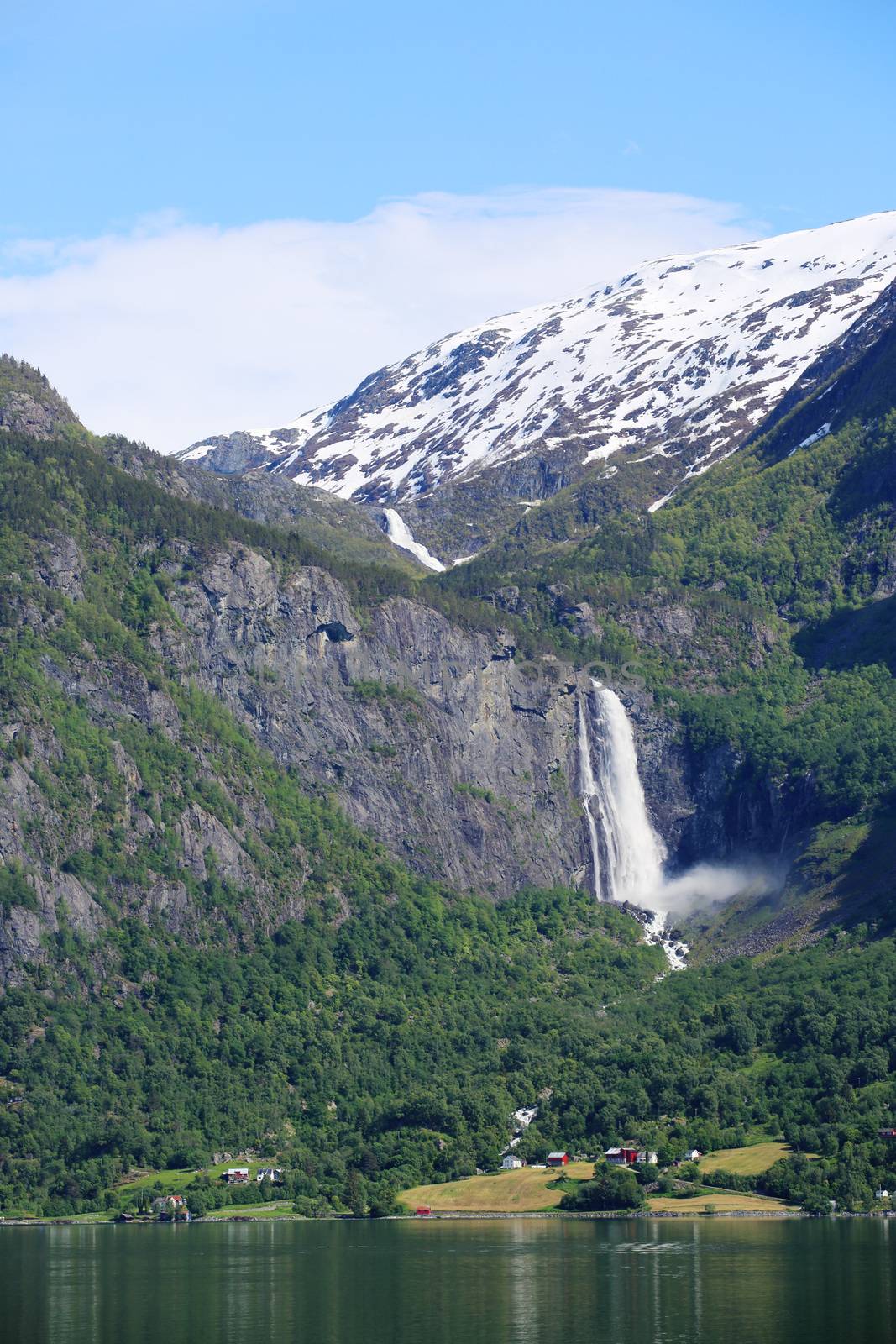 Waterfall in Norway by destillat