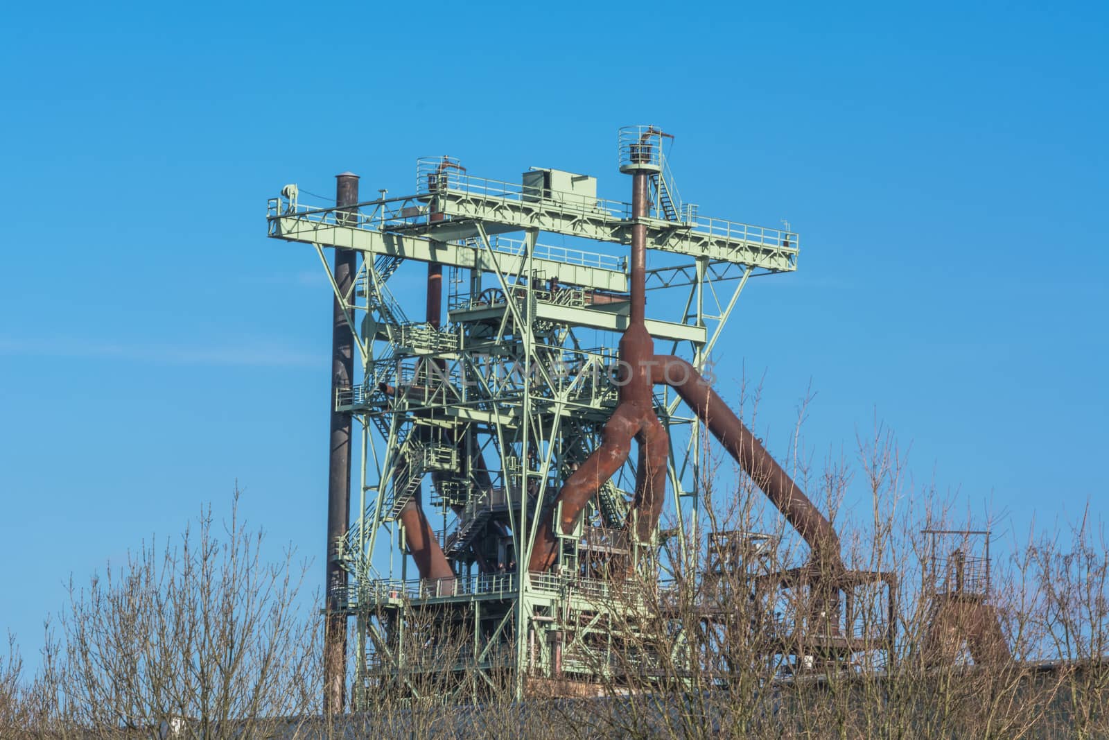 View blast furnace of an old steel mill by JFsPic