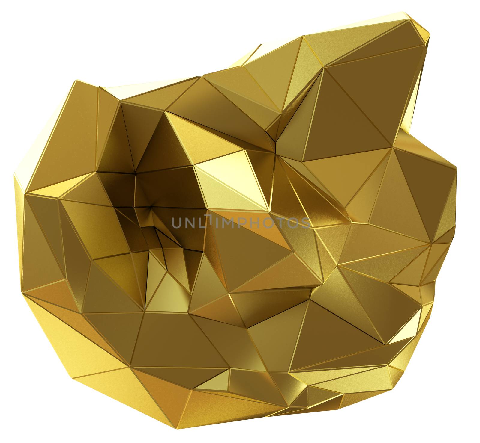 Abstract golden shape isolated on white by cherezoff