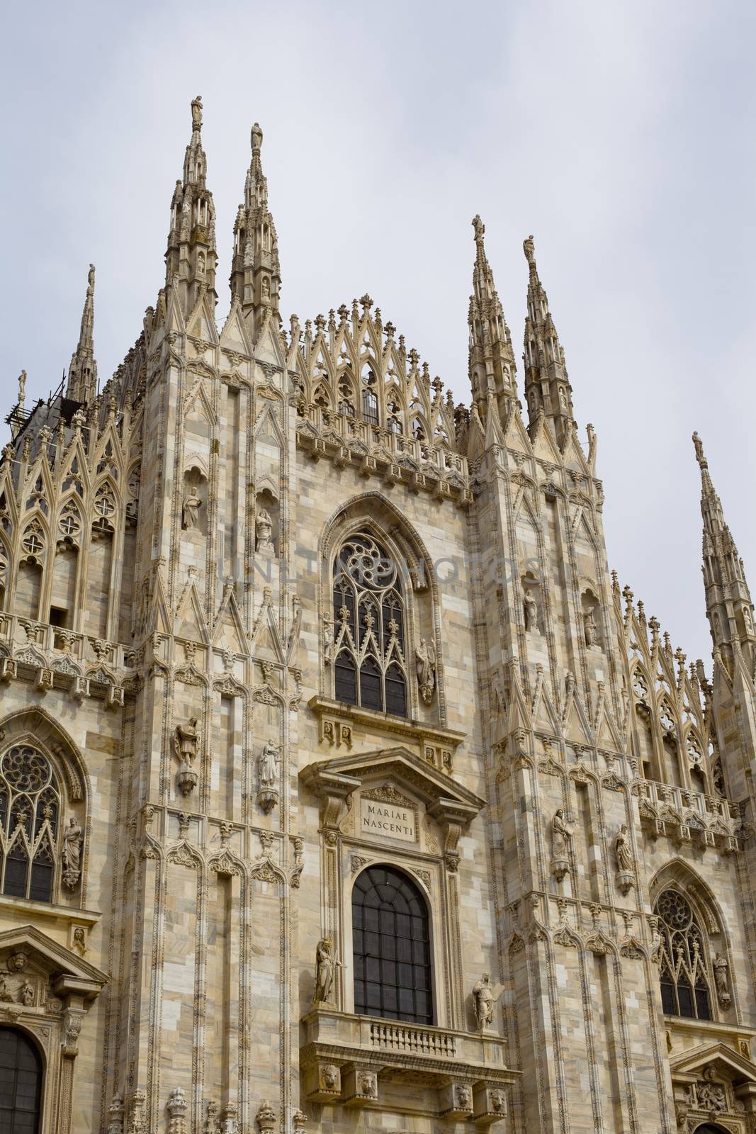 A famous gothic Milan cathedral in Italy
