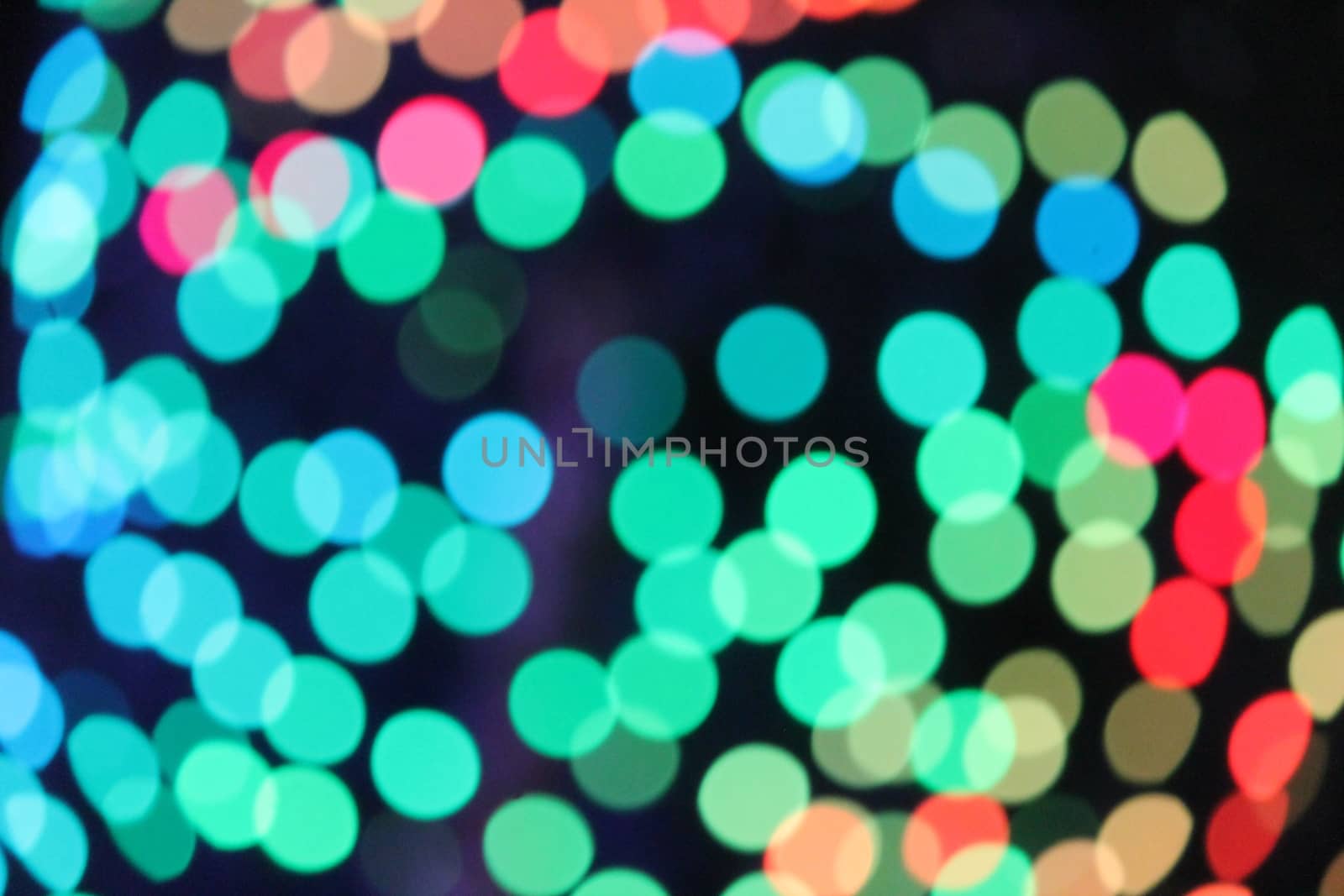 Abstract Bokeh Christmas circles of light