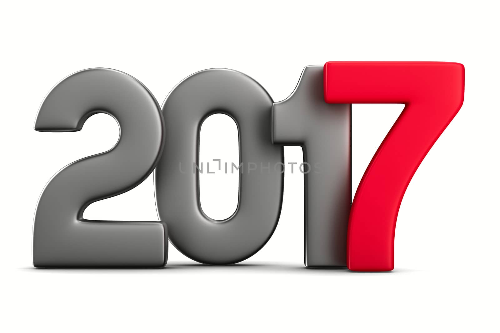2017 new year. Isolated 3D image by ISerg