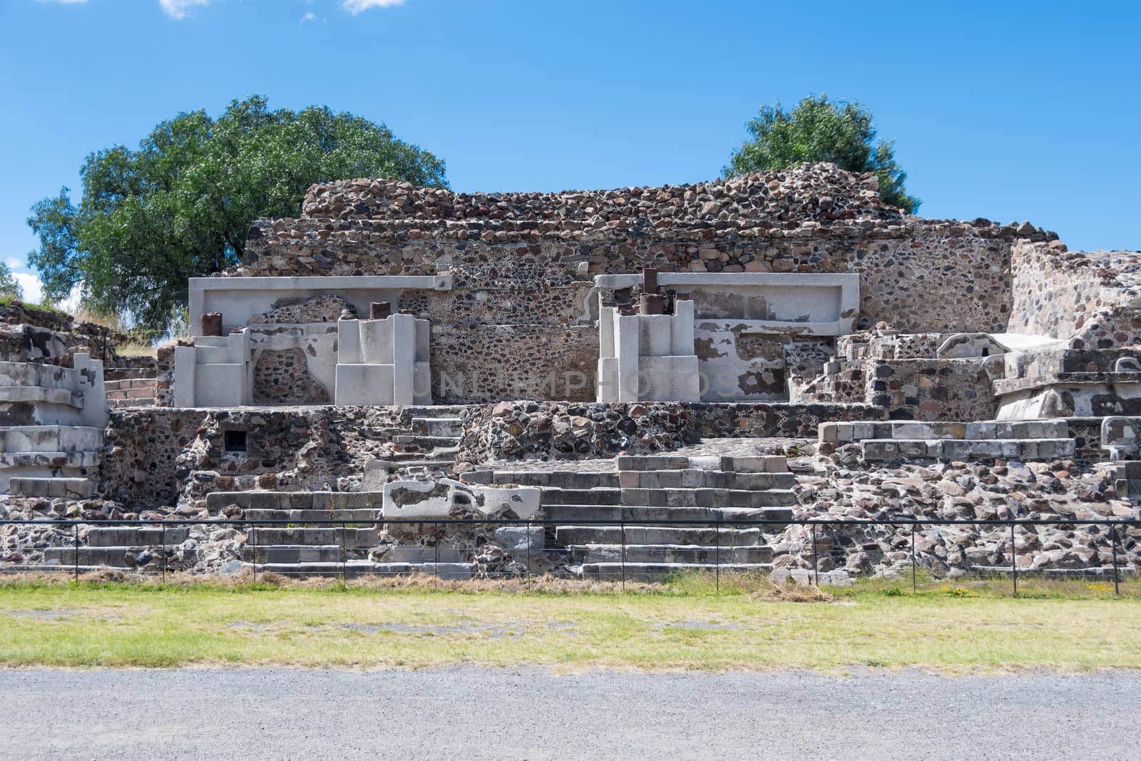 The Palace of the Jaguars is located west of the Plaza of the Moon, in San Juan Teotihuacan, Mexico. It's also called the Temple of the Jaguars.