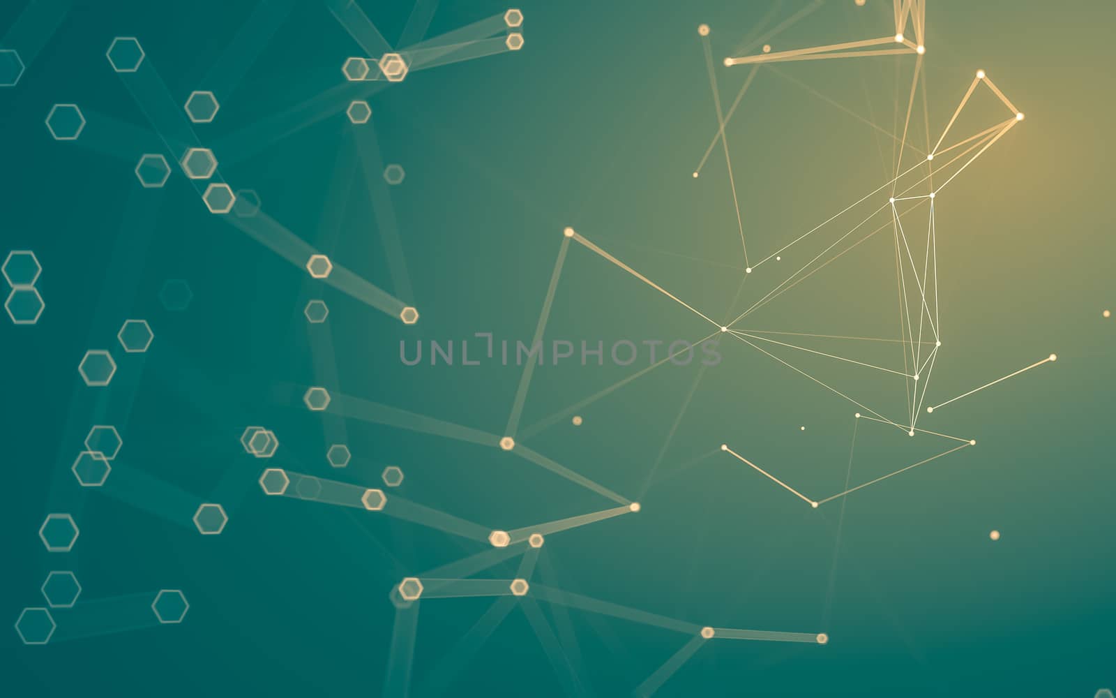 Abstract polygonal space low poly dark background with connecting dots and lines. Connection structure. 3d rendering