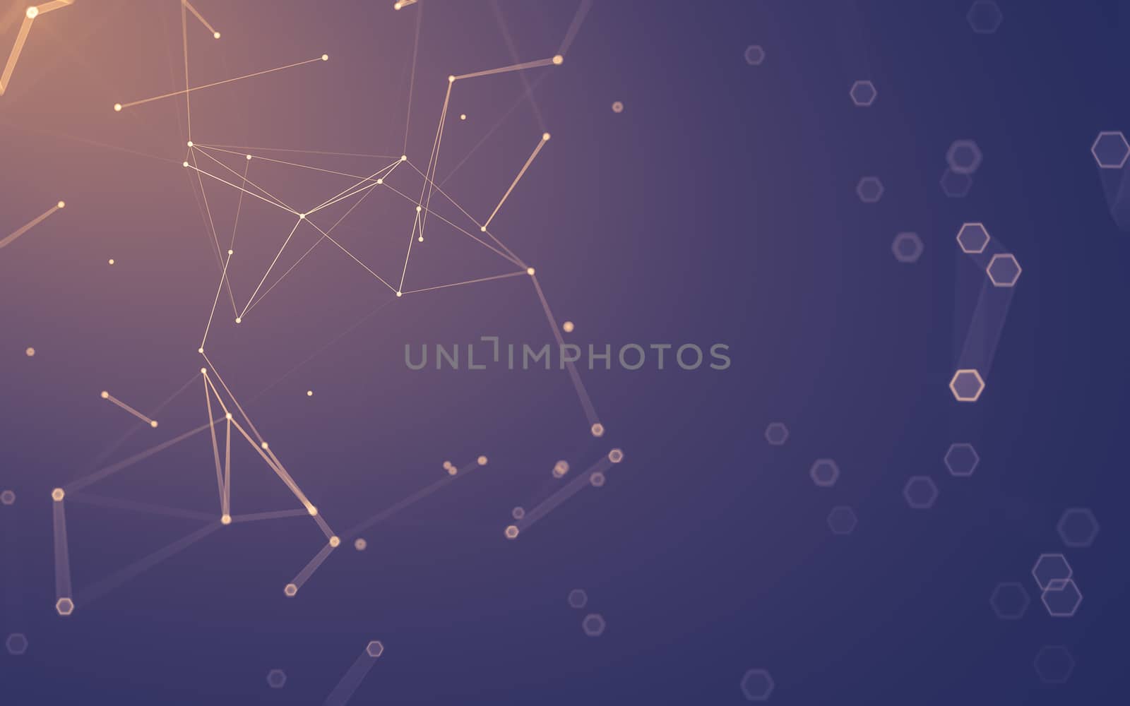 Abstract polygonal space low poly dark background, 3d rendering by teerawit