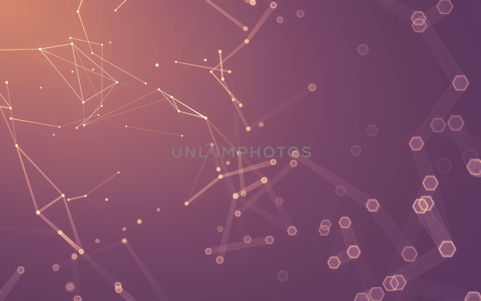 Abstract polygonal space low poly dark background with connecting dots and lines. Connection structure. 3d rendering