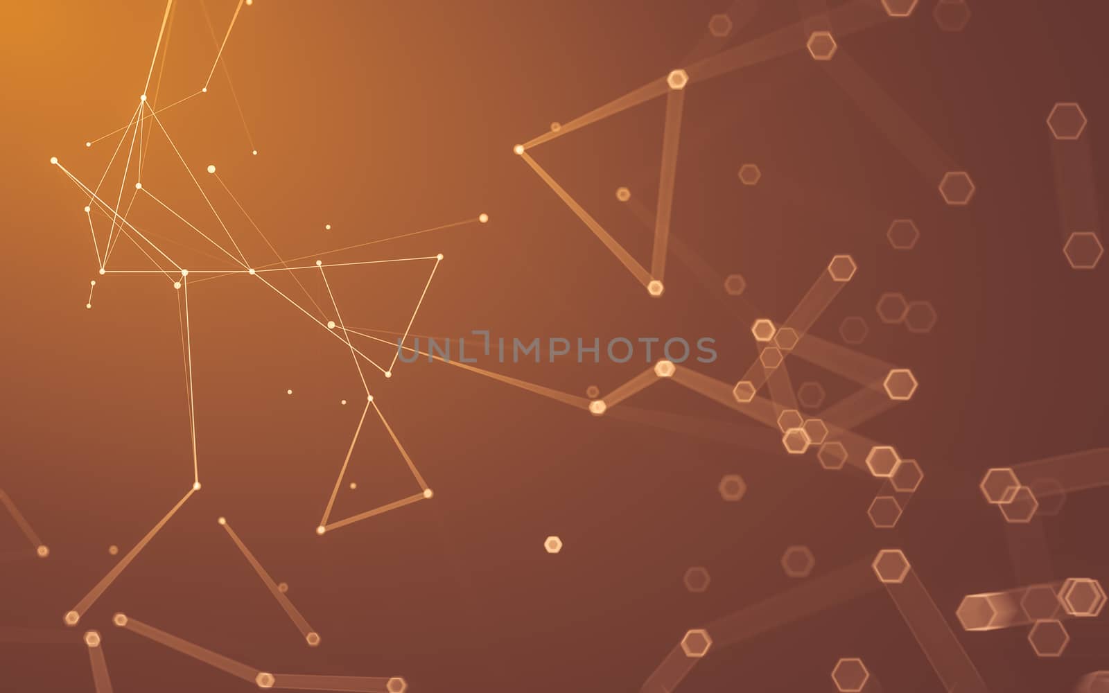 Abstract polygonal space low poly dark background, 3d rendering by teerawit