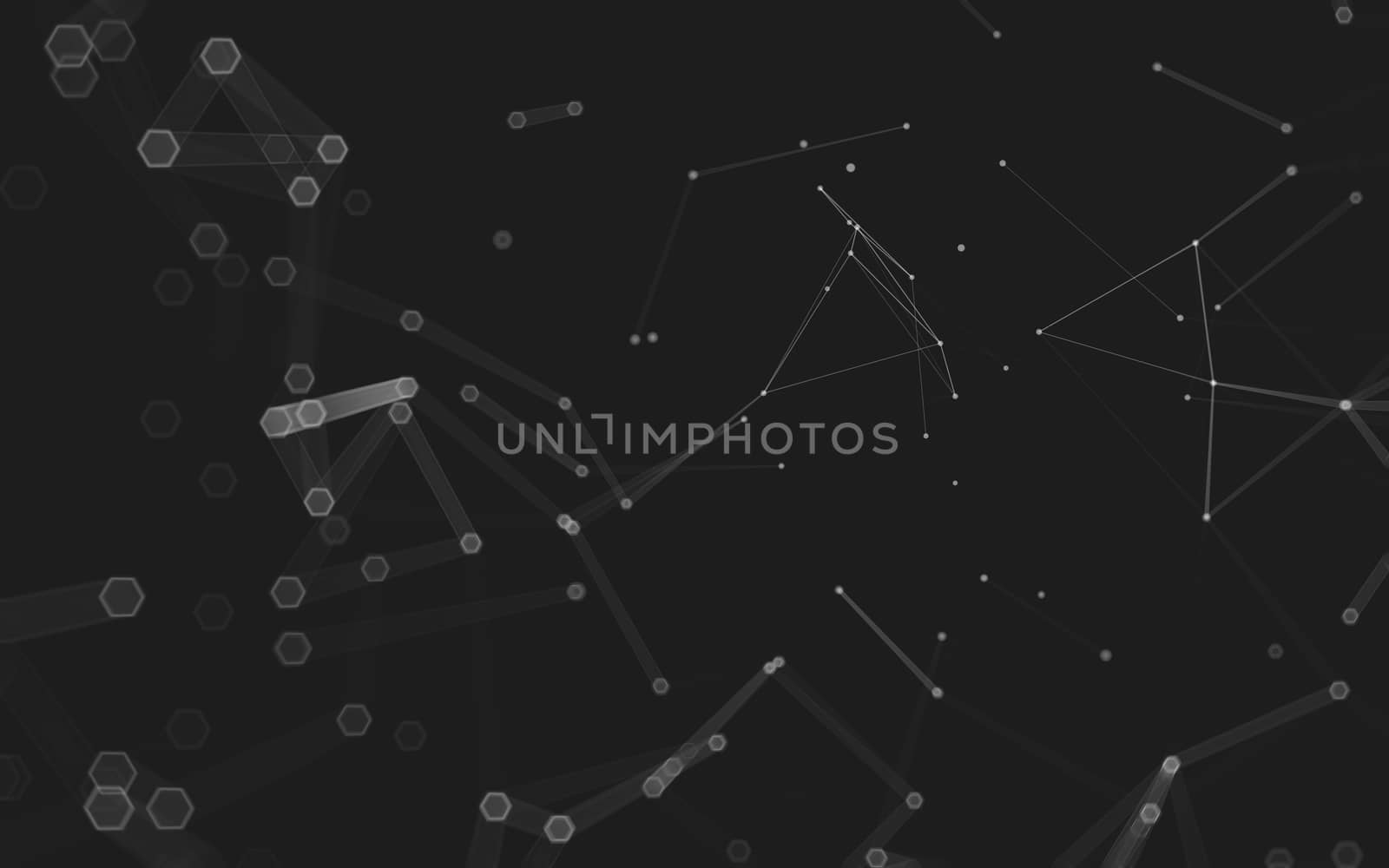 Abstract polygonal space low poly dark background, 3d rendering by teerawit