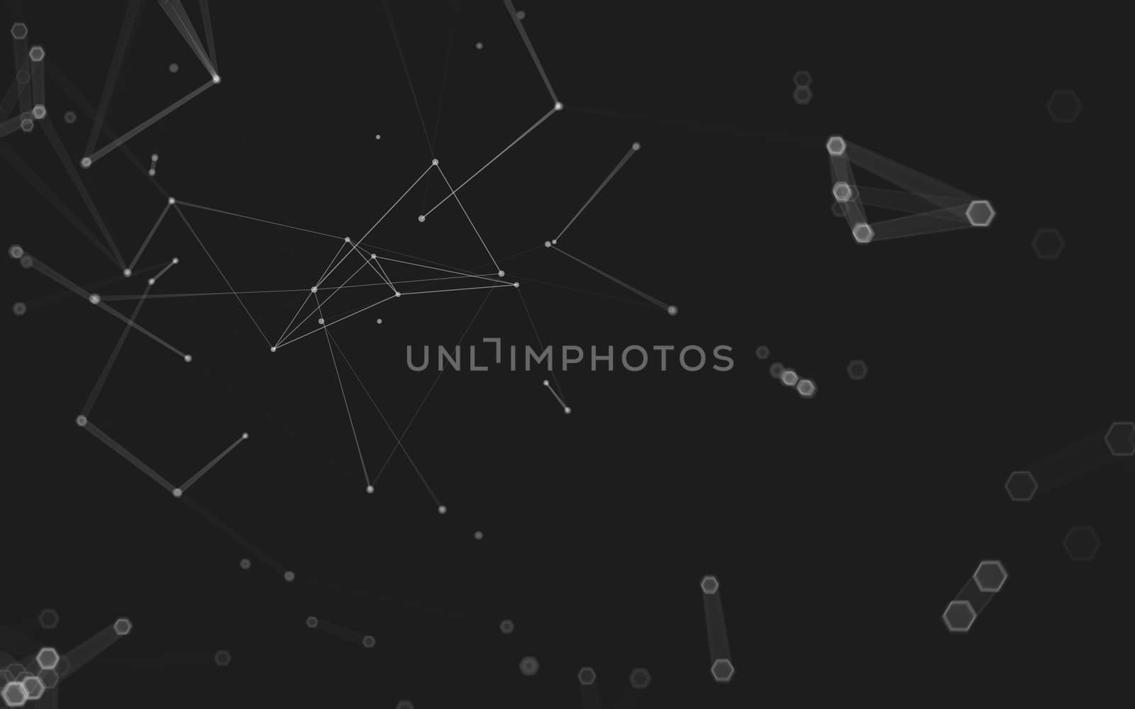 Abstract polygonal space low poly dark background with connecting dots and lines. Connection structure. 3d rendering