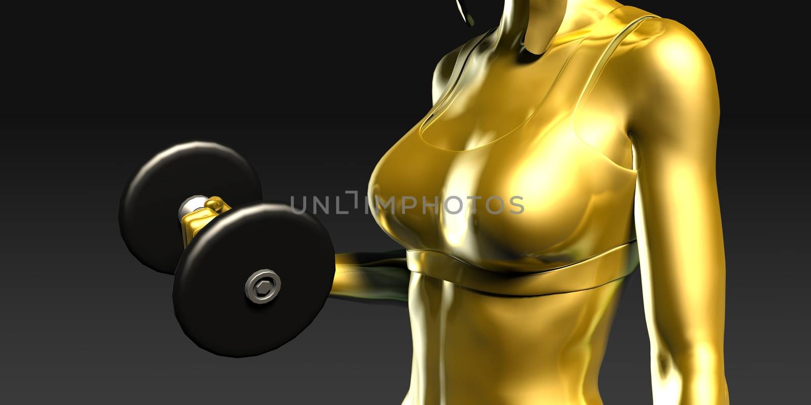 Fitness Class with Lady Carrying Dumbbells for Exercise