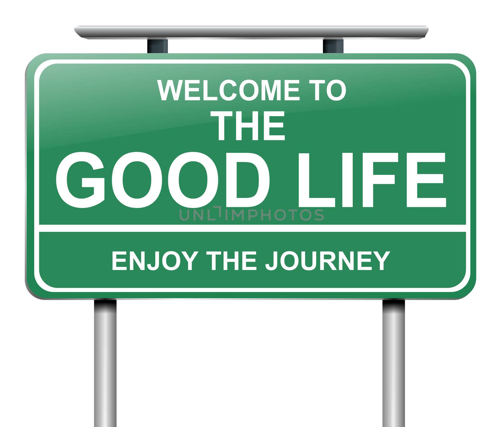 Illustration depicting a sign with a good life concept.