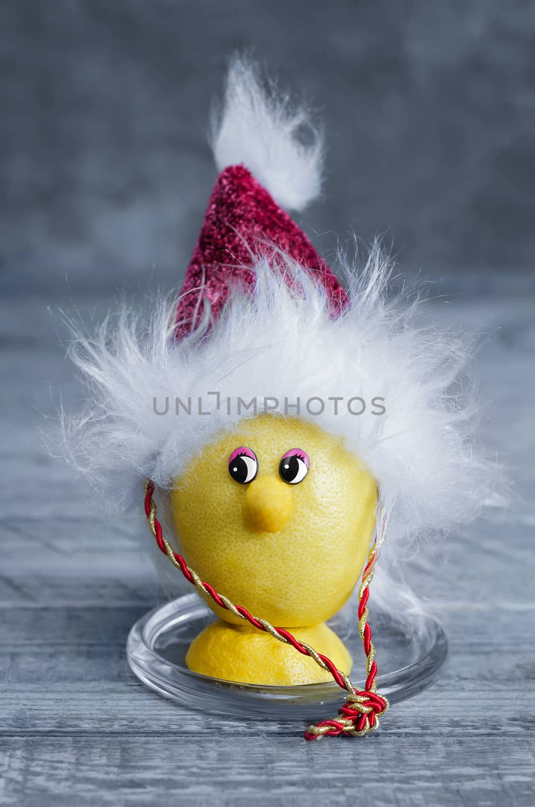 Christmas lemon on the old boards by Gaina