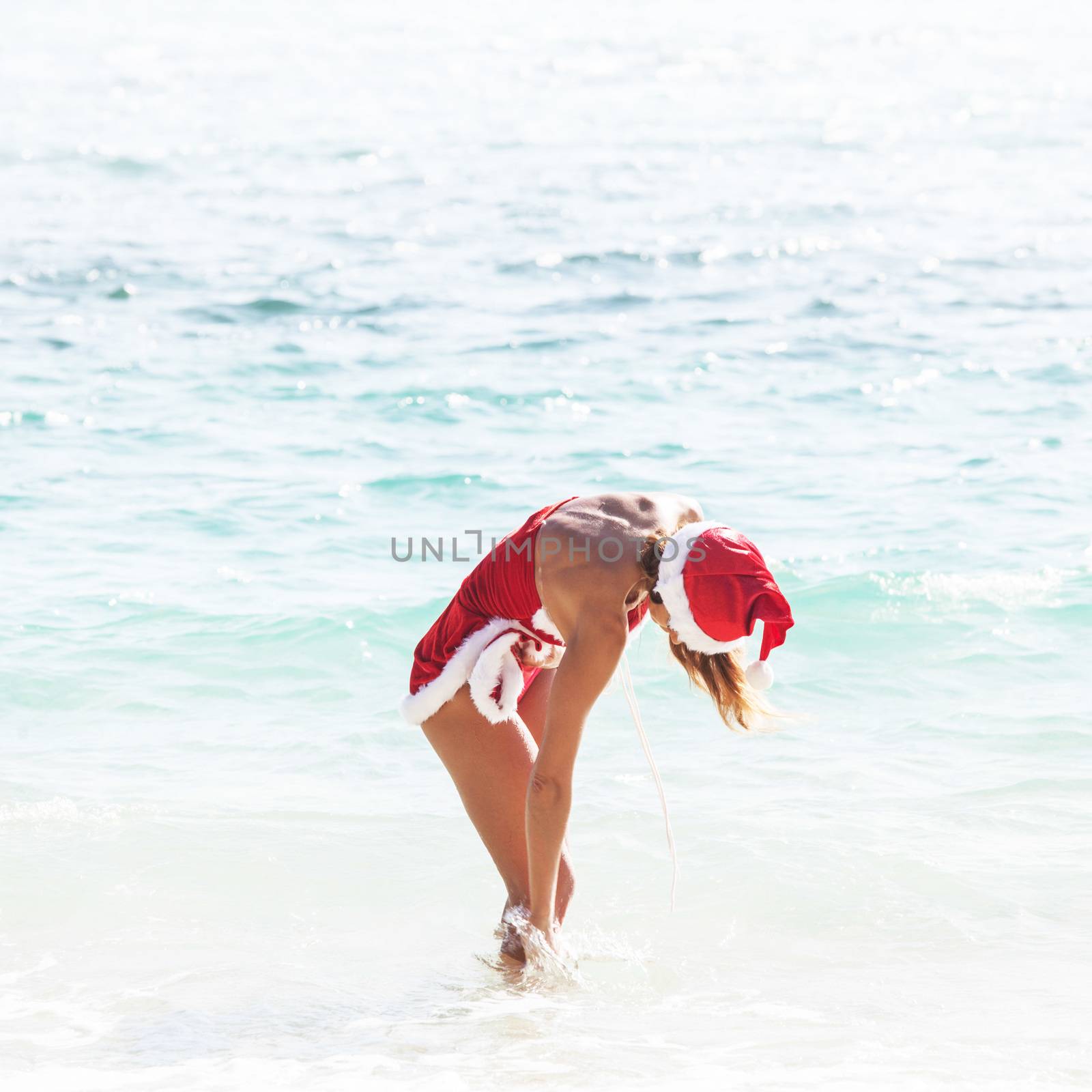 Mrs. Claus on tropical beach by Yellowj