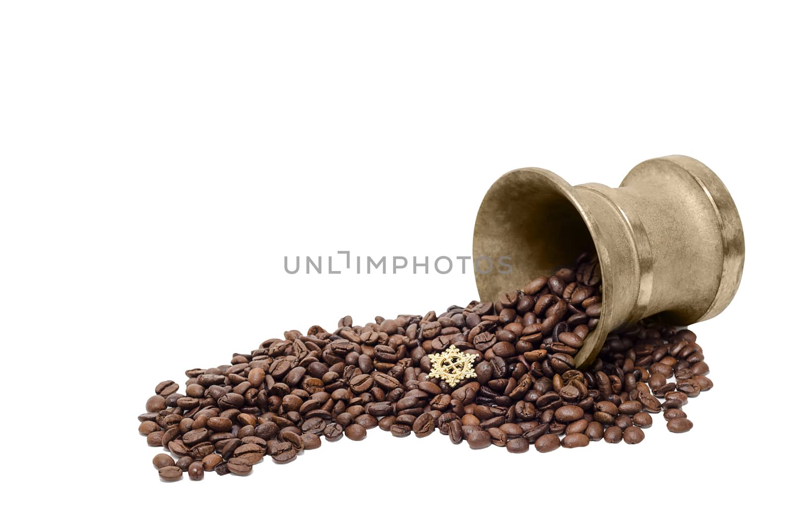 Christmas coffee beans, isolated on white background