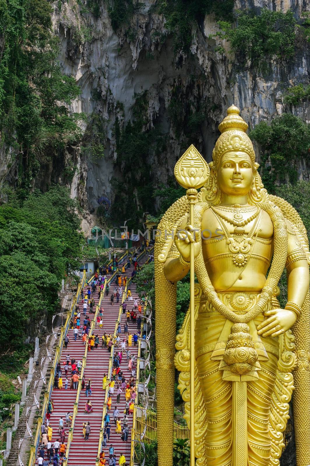 KUALA LUMPUR, MALAYSIA - January 17, 2016. Statue of Lord Muragan at Batu Caves. by evolutionnow