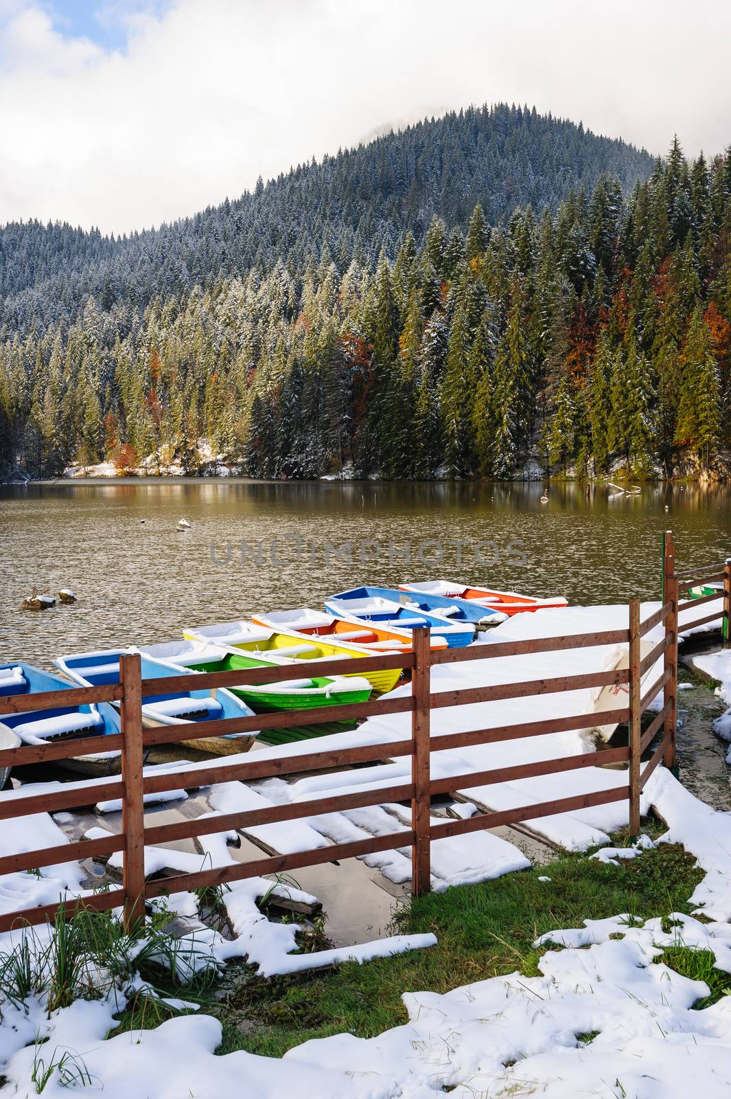 Lacul Rosu with snow, Red Lake, Romania by starush