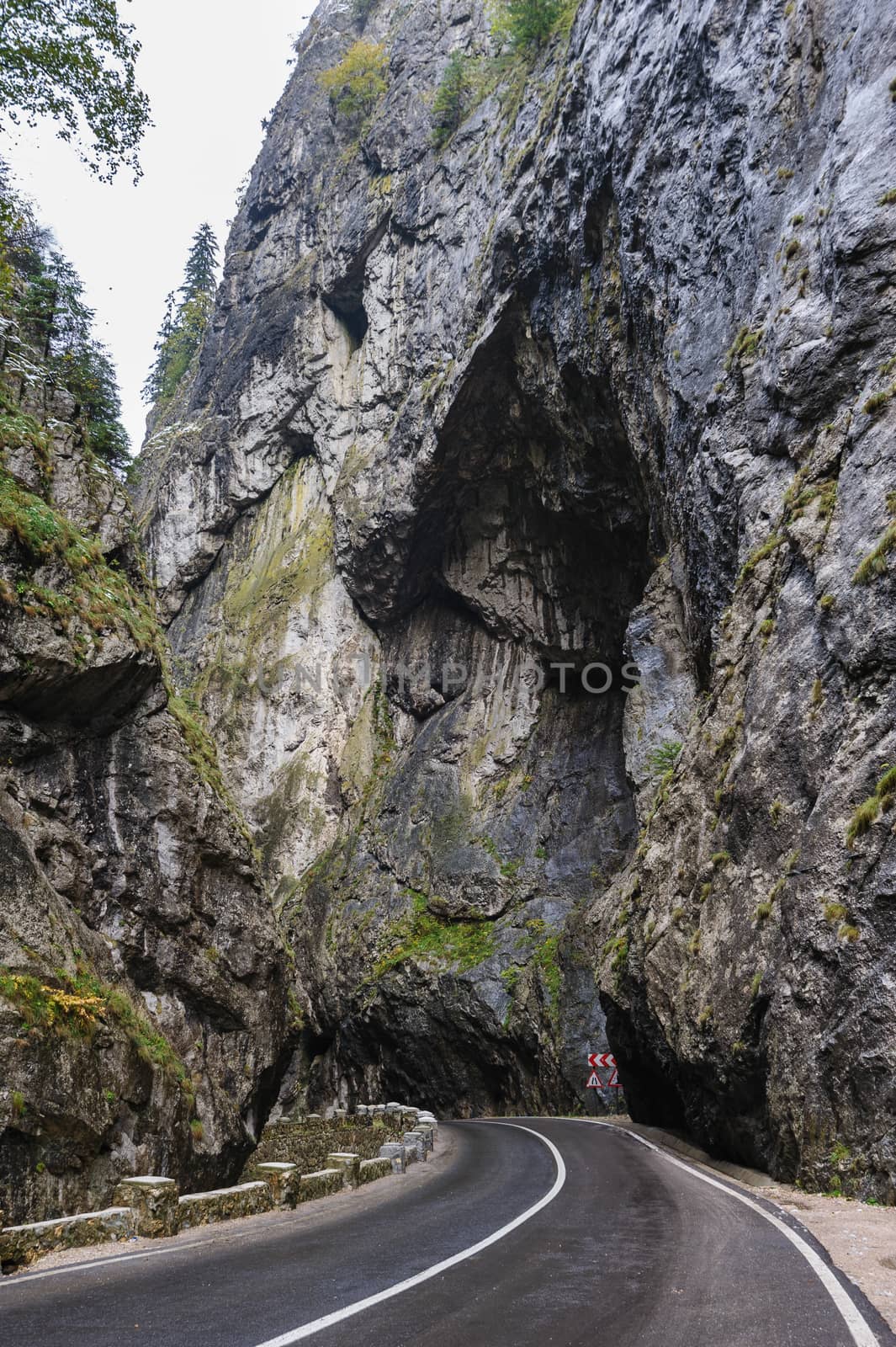 Mountain road in Bicaz Canyon, Romania, at later autumn by starush