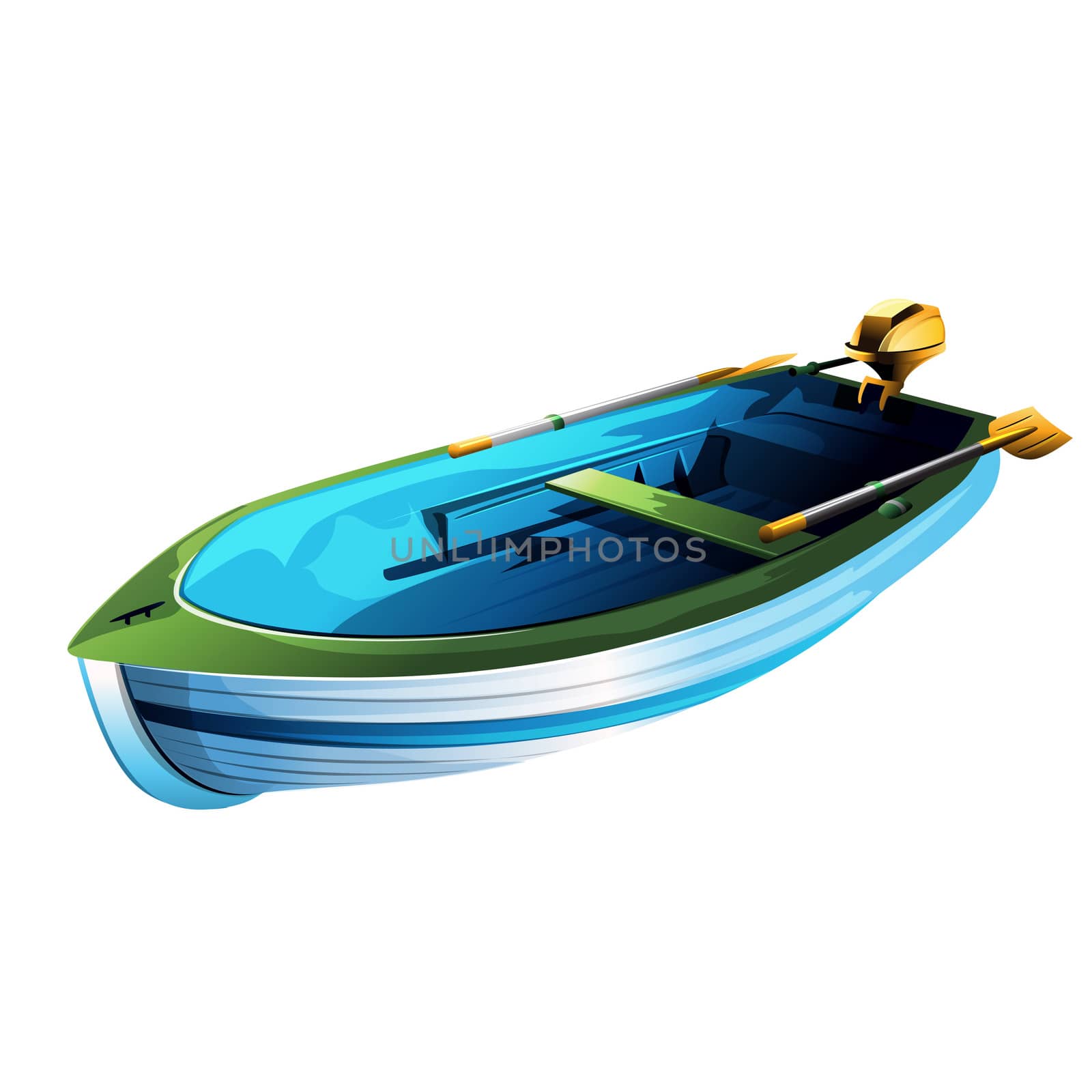 Rowing boat illustration on a white background