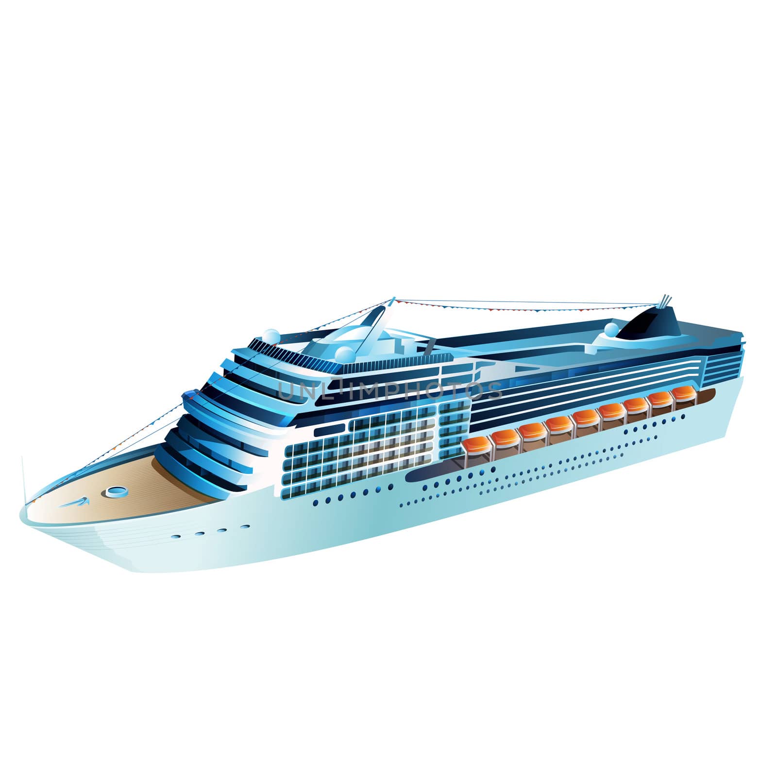 Cruise liner  illustration on a white background