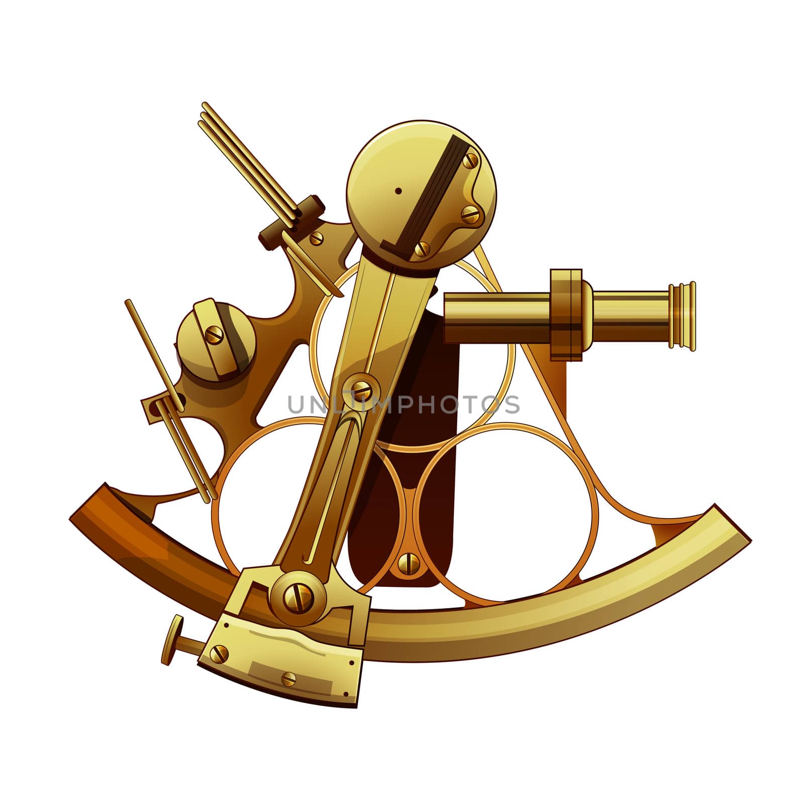 Isolated Astrolabe illustration on a white background