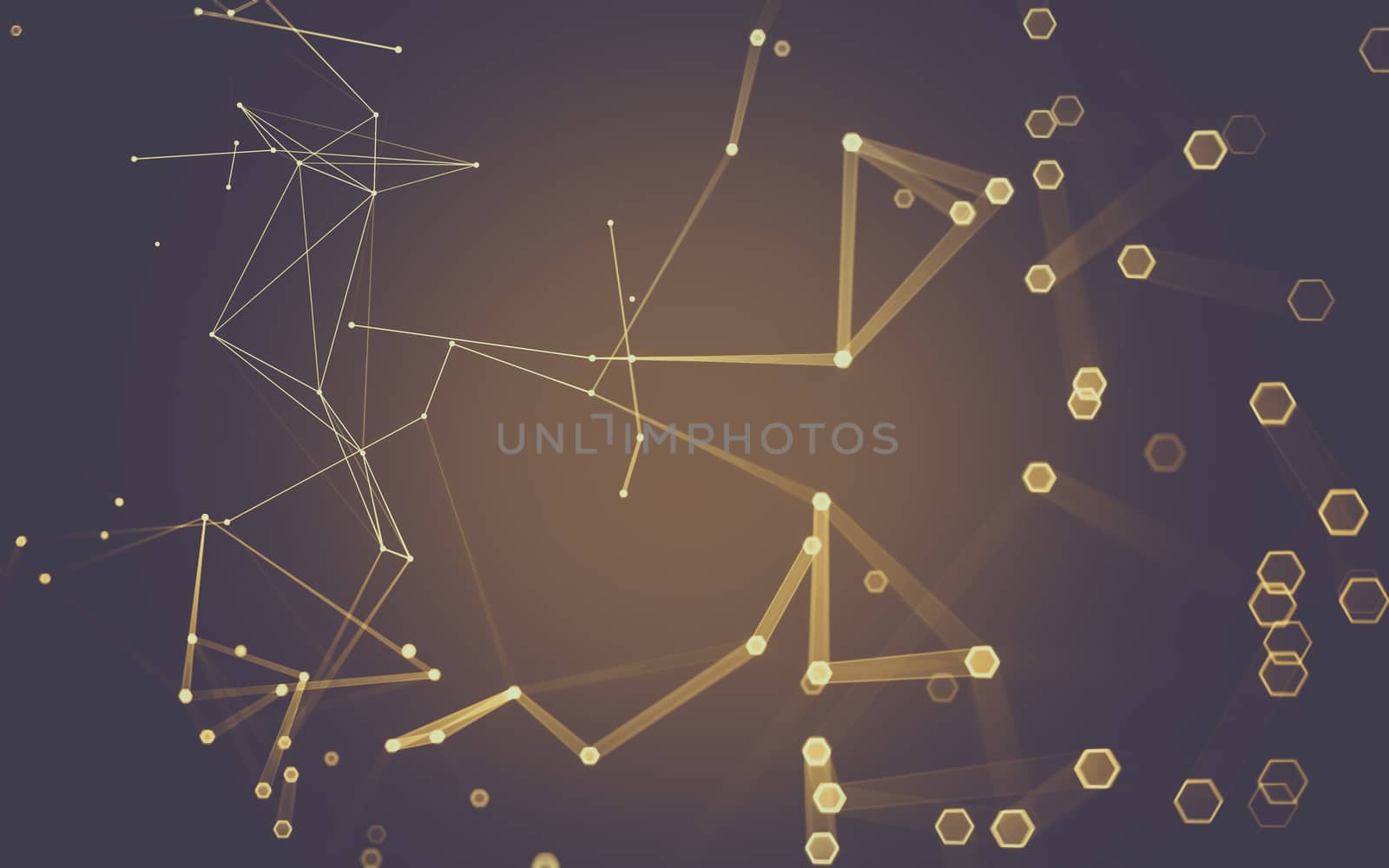 Abstract polygonal space low poly dark background, 3d rendering by teerawit